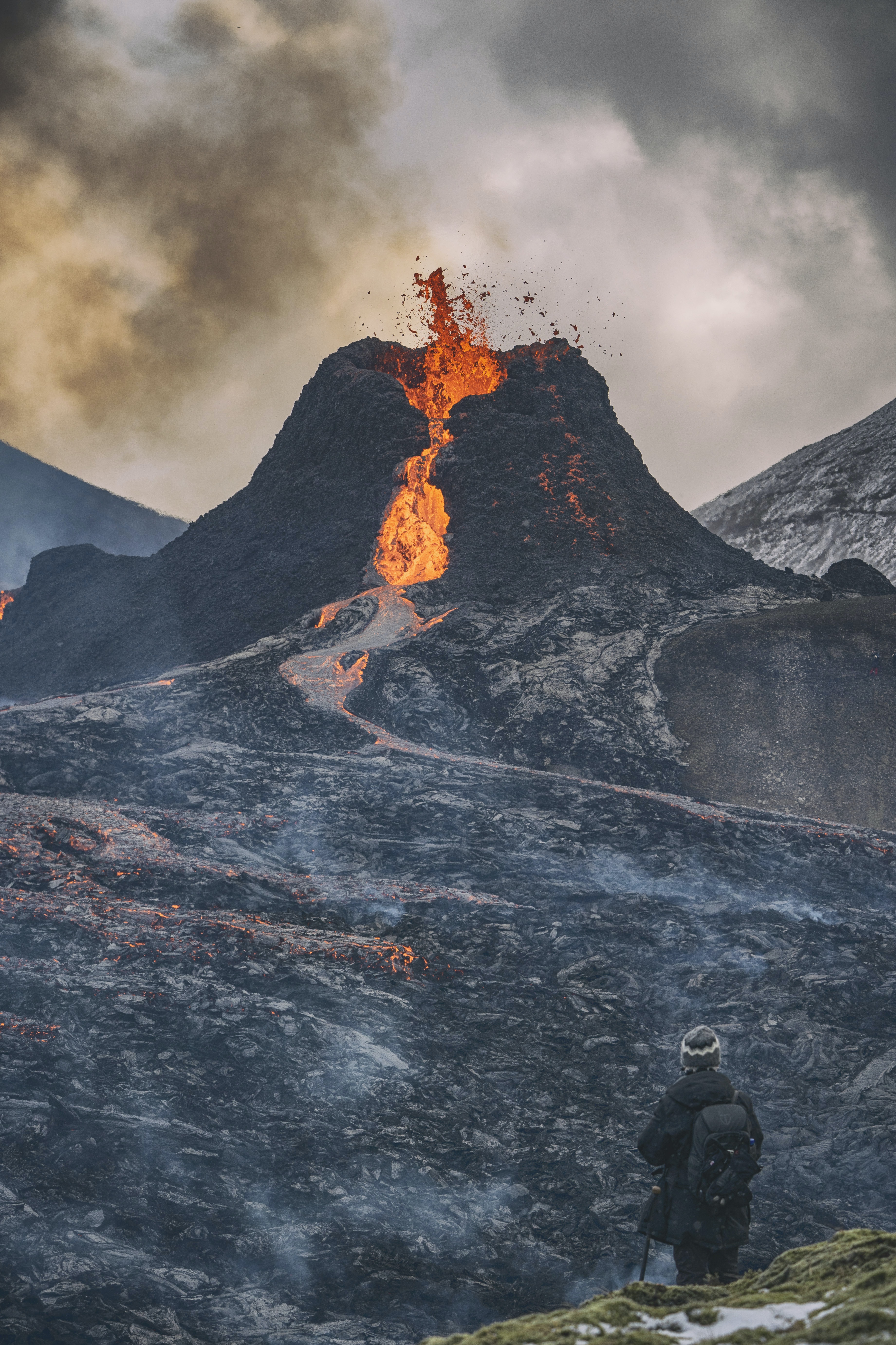 volcano, nature, hot, eruption HD Wallpaper for Phone