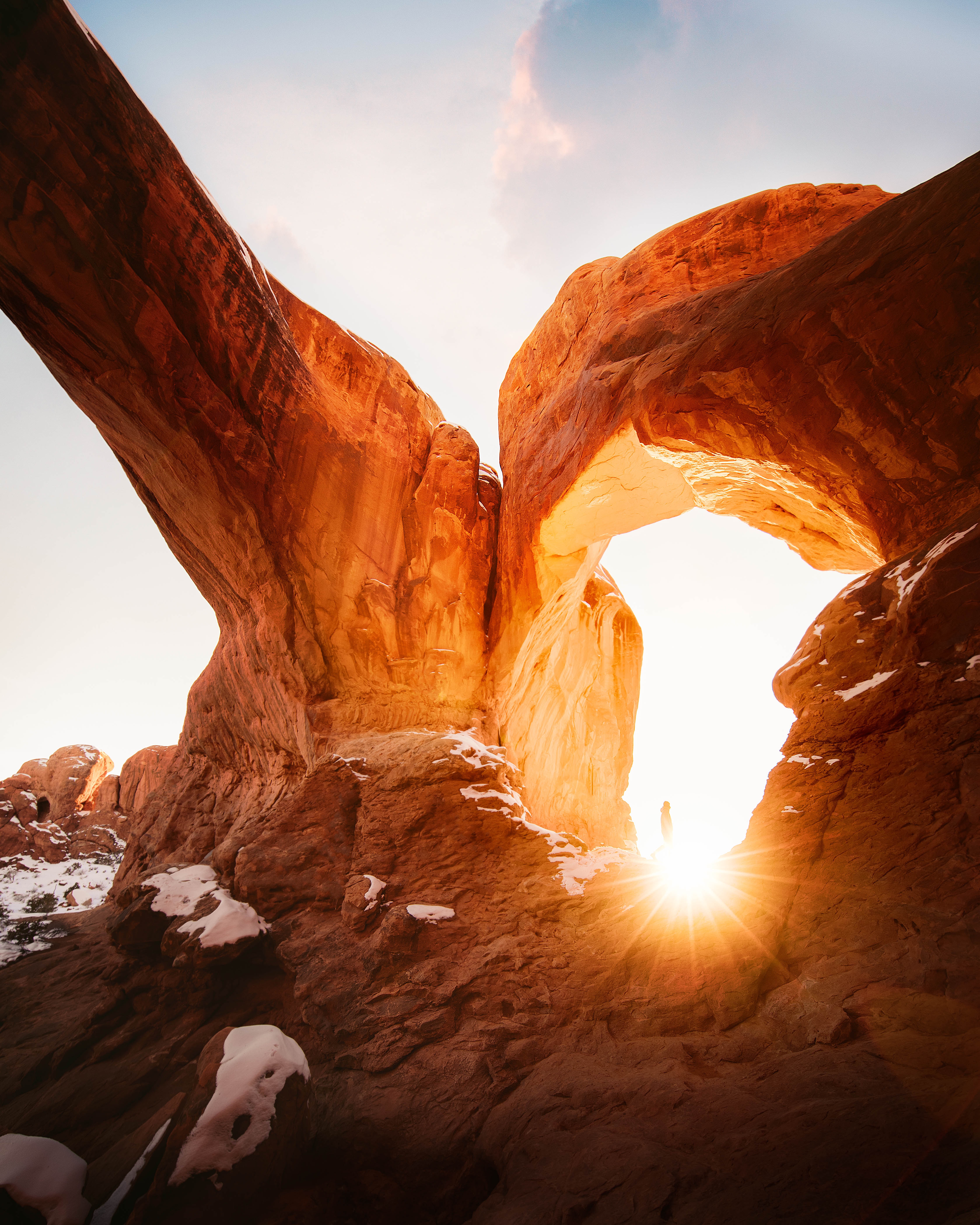 form, nature, sun, rock, stone, sunlight, sun rays, hole wallpapers for tablet