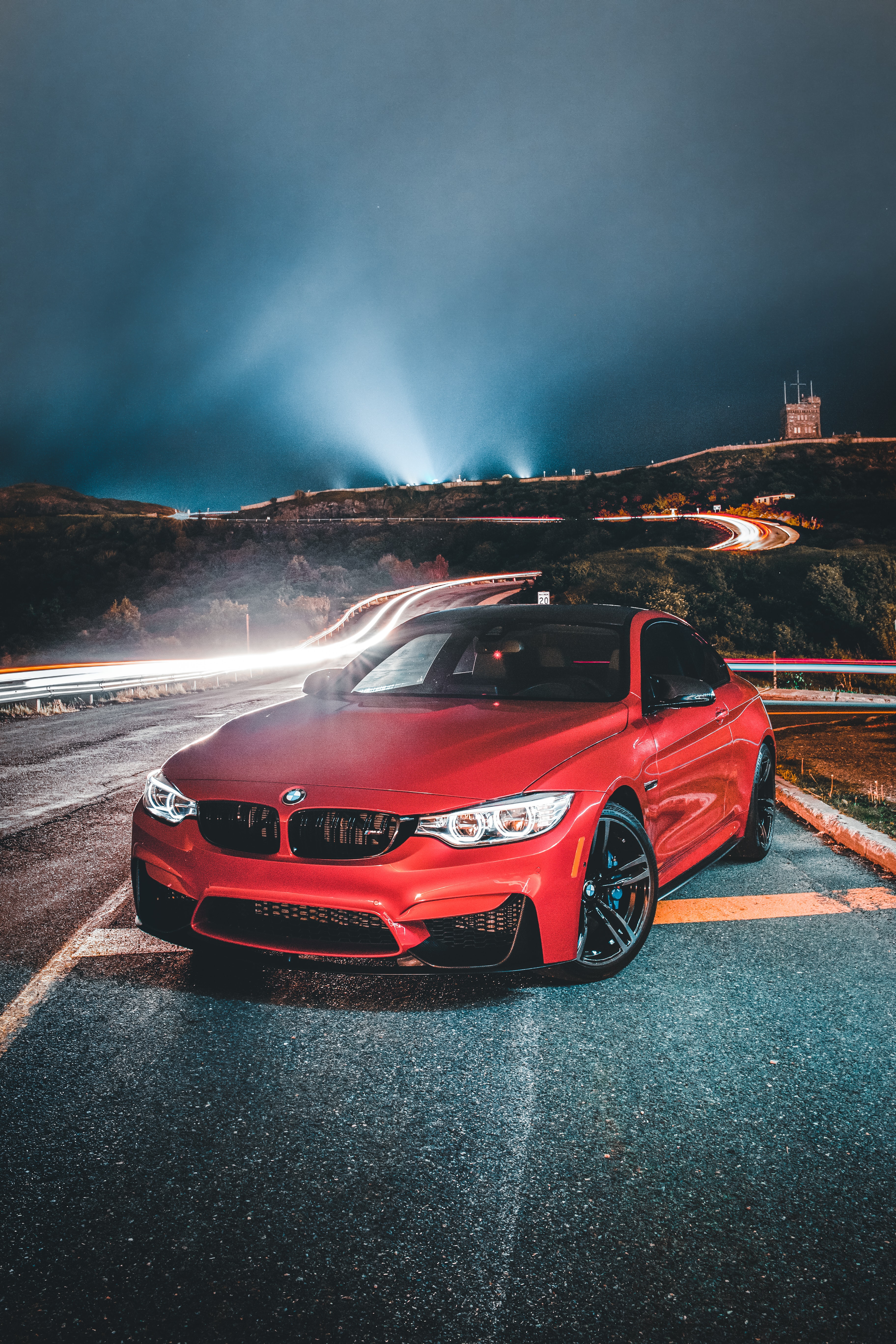 bmw 320i, bmw, front view, cars, red, road, car, machine 4K Ultra