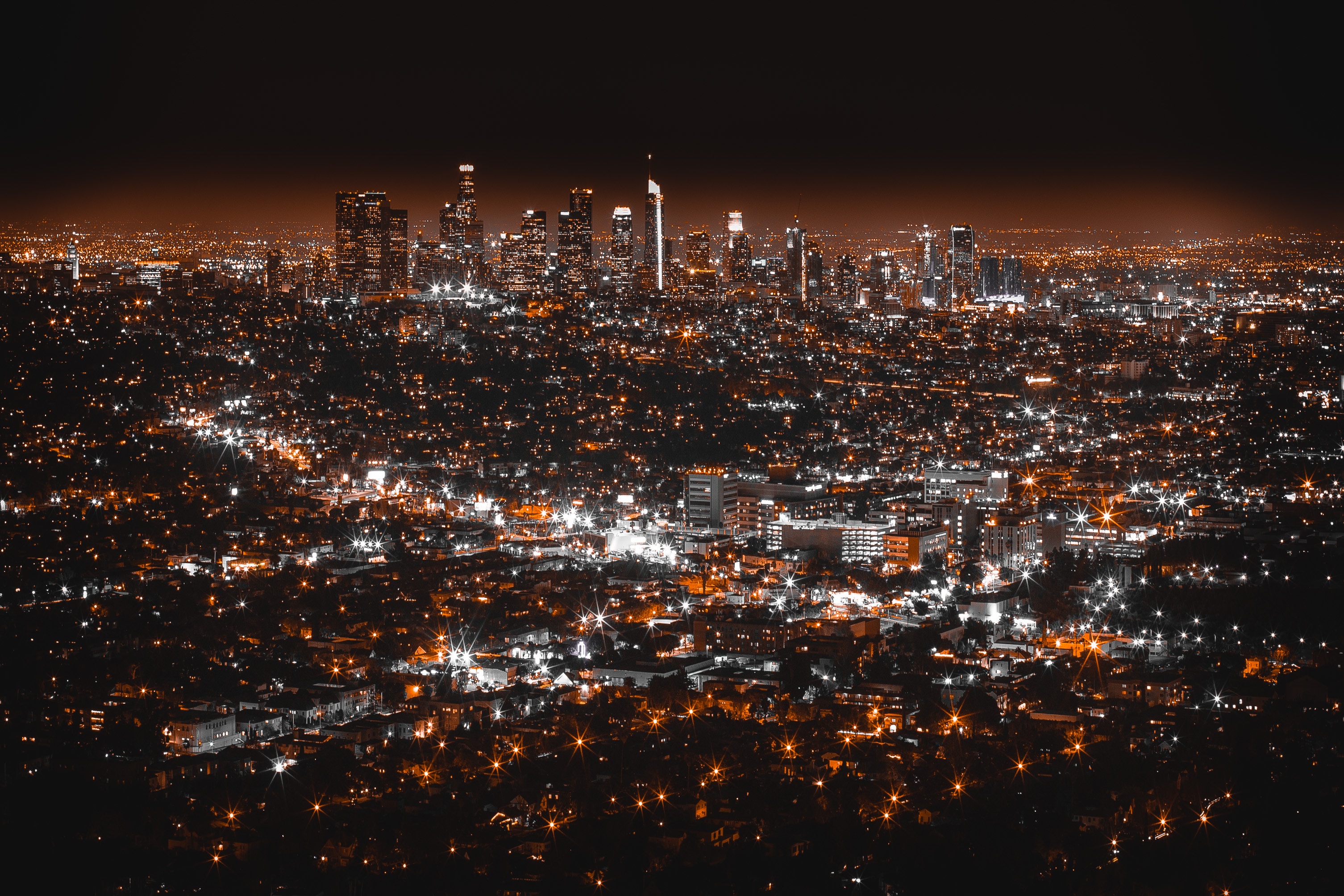 93838 Bildschirmschoner und Hintergrundbilder Los Angeles auf Ihrem Telefon. Laden Sie städte, usa, blick von oben, nächtliche stadt, night city, los angeles Bilder kostenlos herunter
