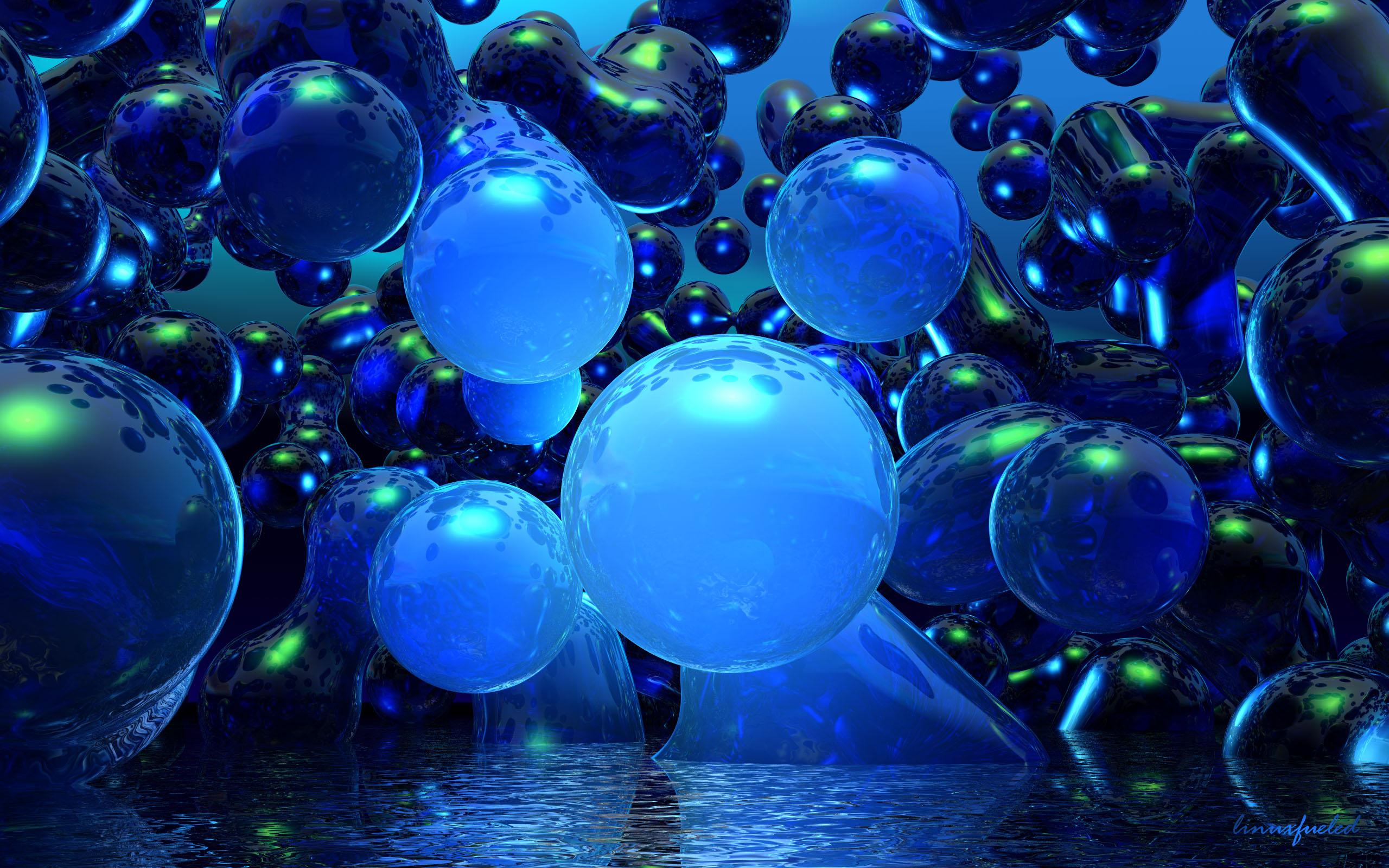 abstract, digital art, blue, water 4K iPhone