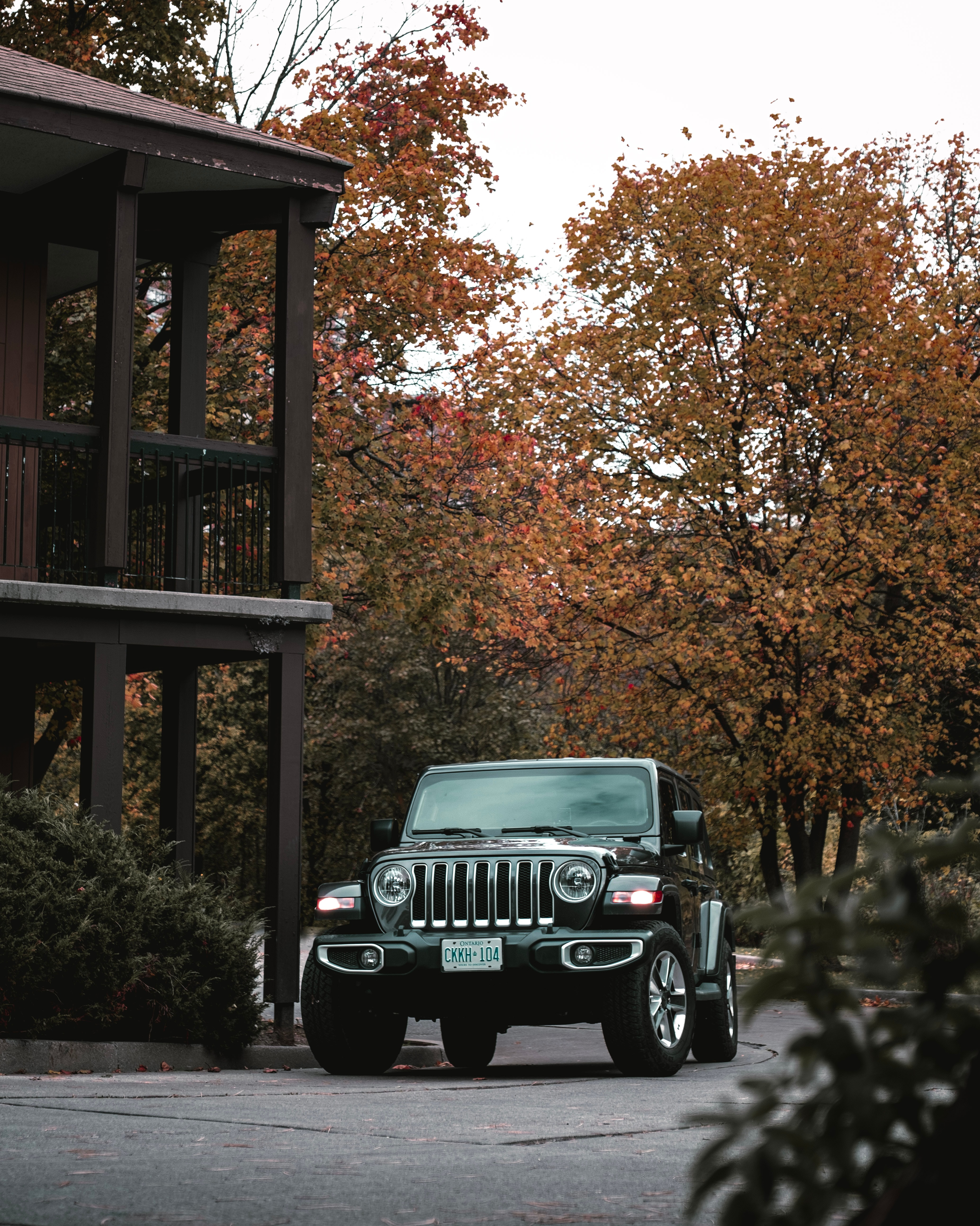Suv cars, front view, jeep wrangler, black Lock Screen
