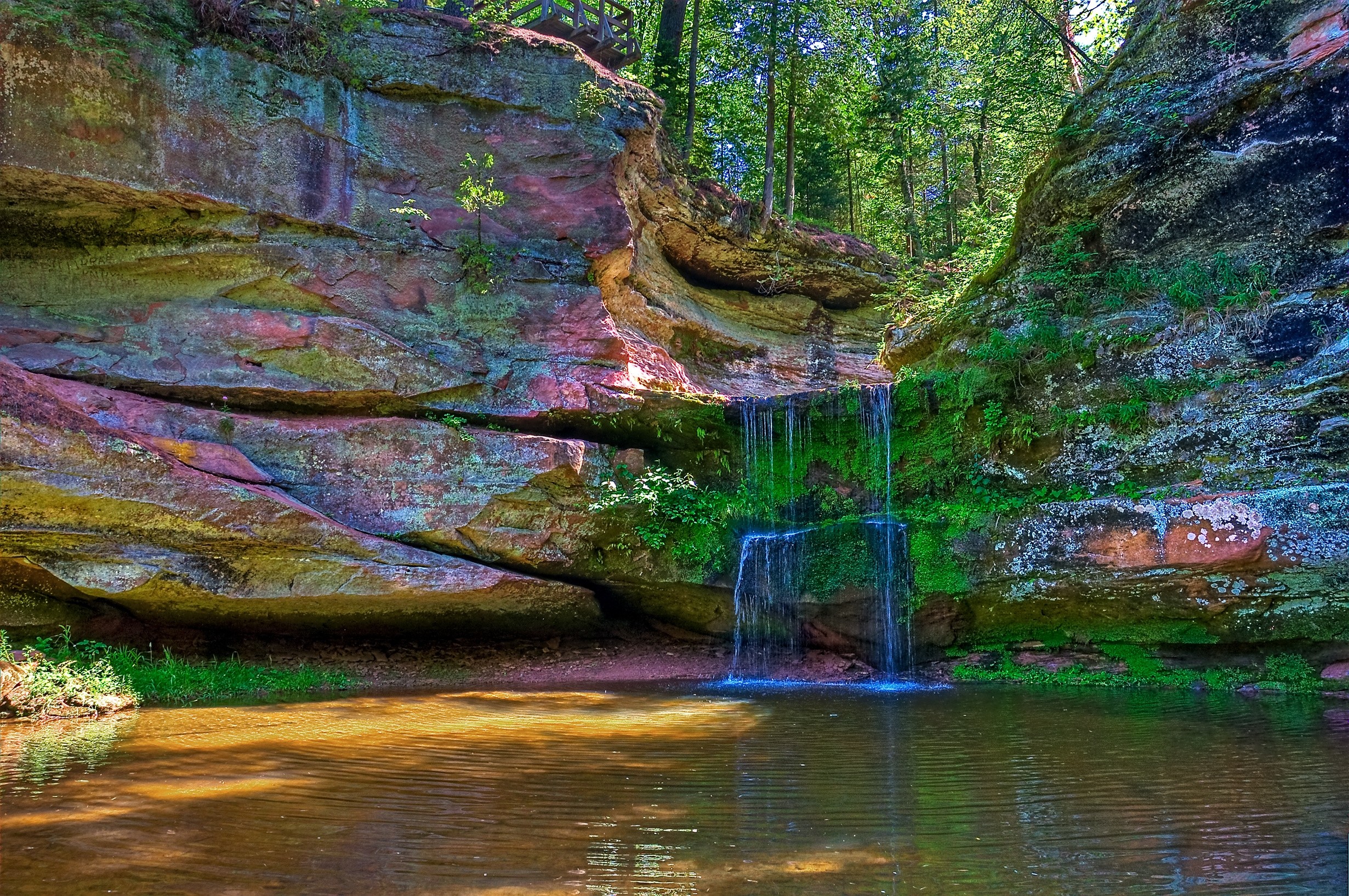 HD wallpaper rivers, multicolored, stones, motley, waterfall, nature