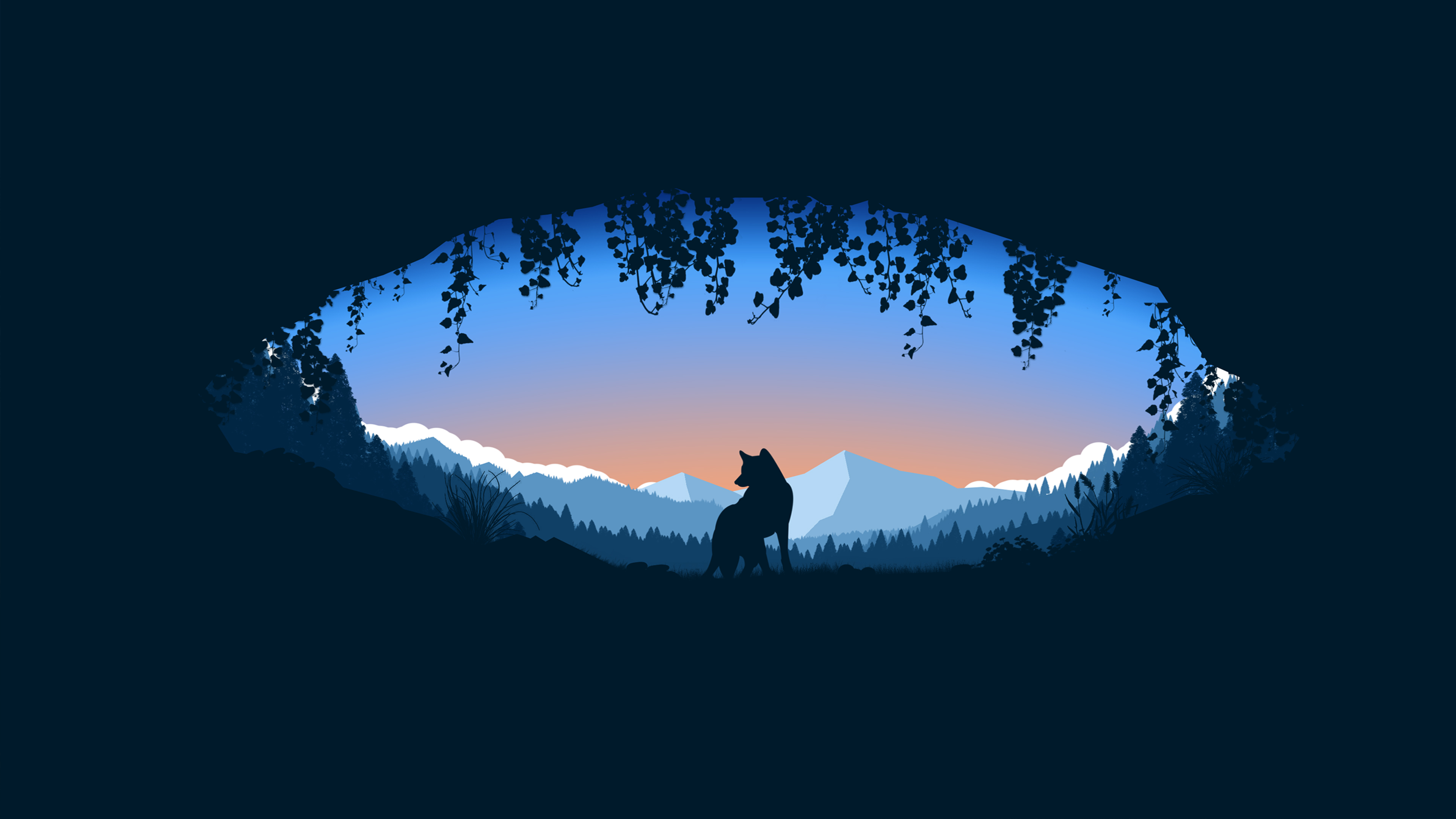 Cool Backgrounds wolf, artistic, cave Minimalism