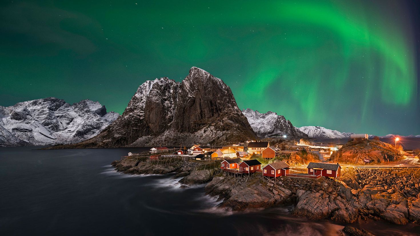 Лофотенские острова, Норвегия Северное сияние