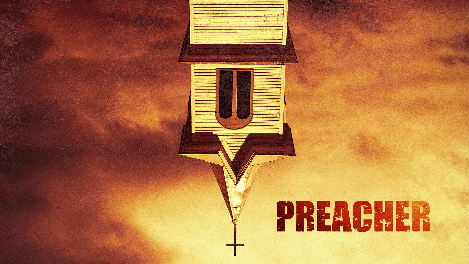 tv show, preacher, church, upside down