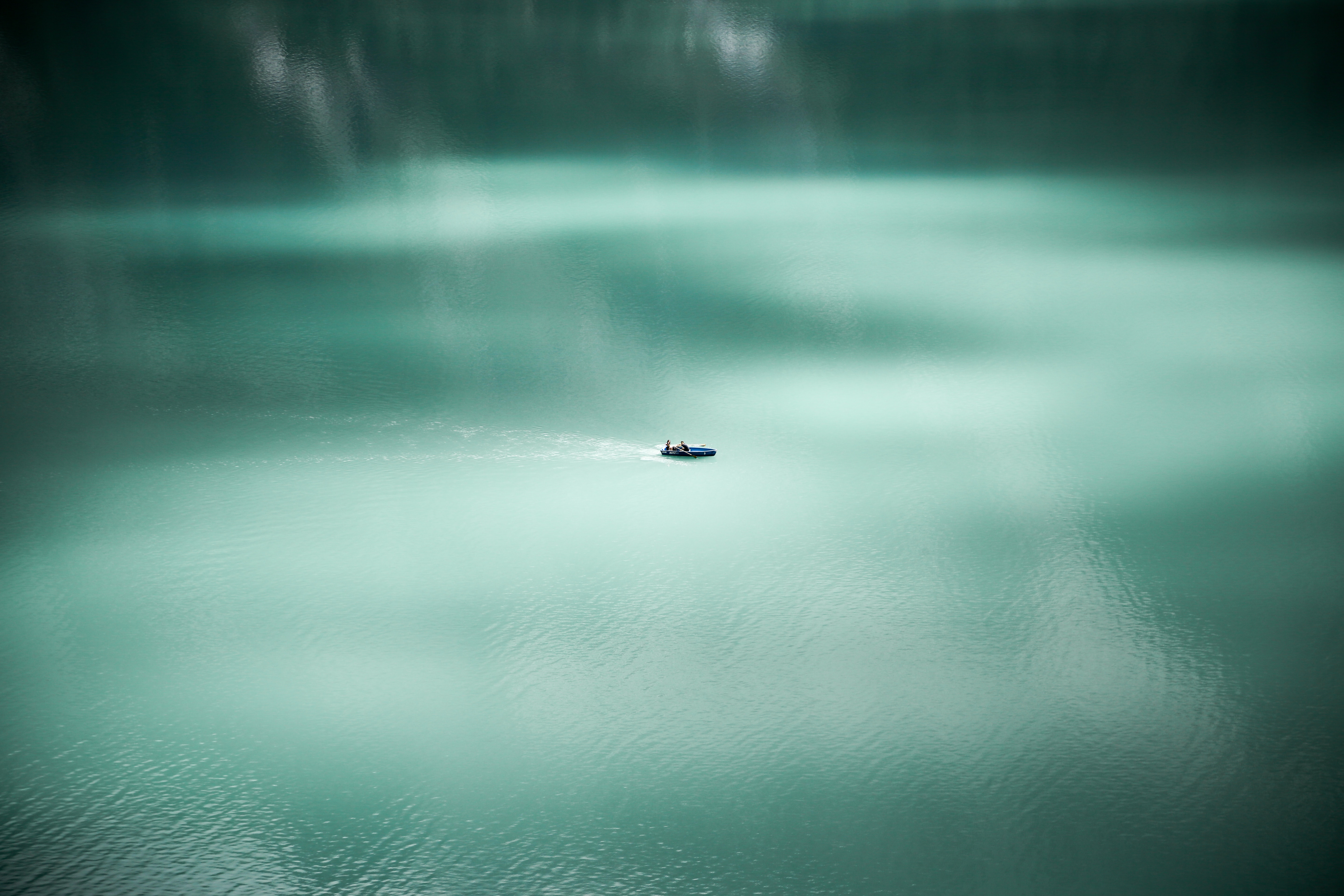 calm, surface, boat, minimalism HD photos