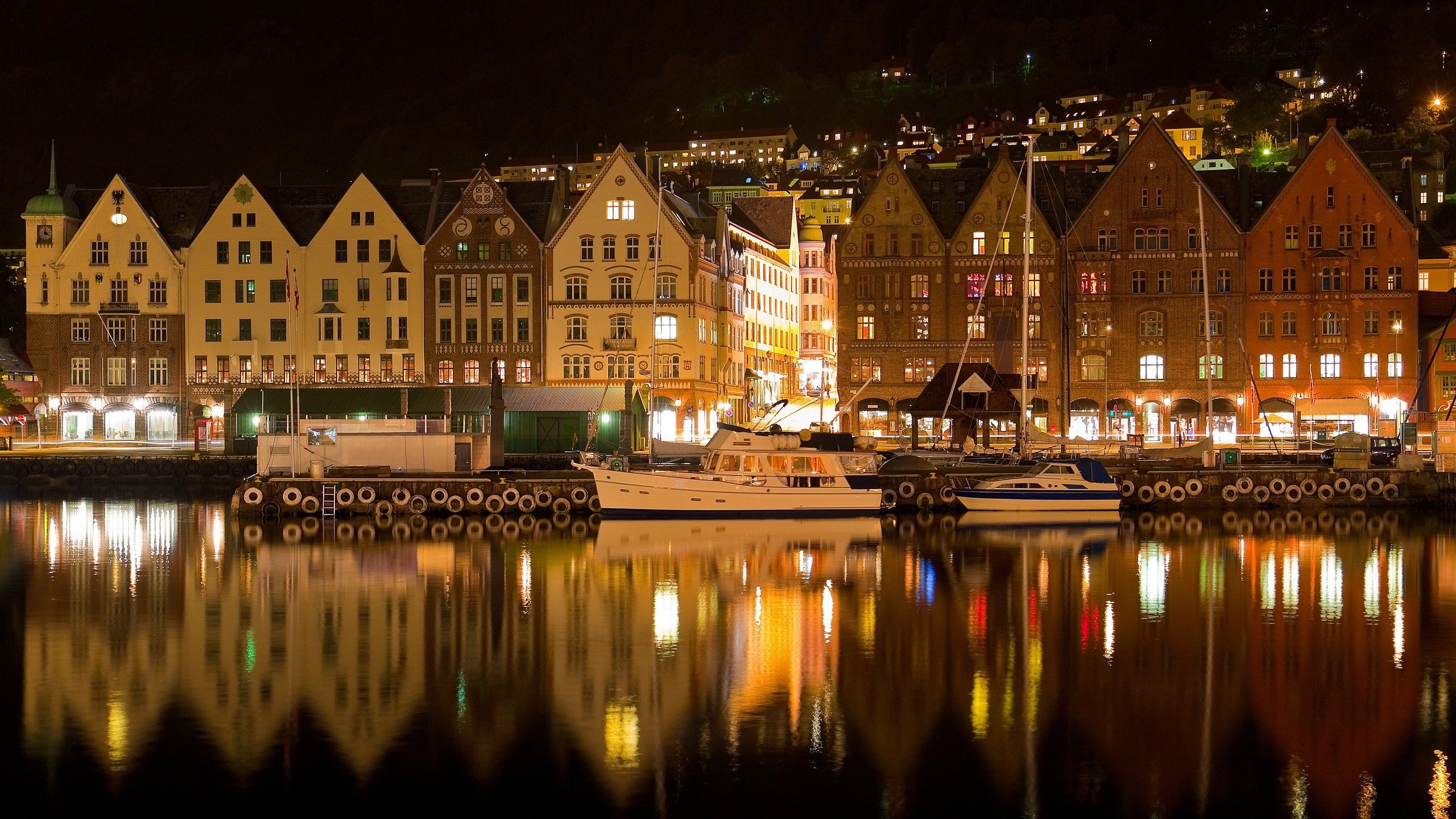 Ночной берген Норвегия