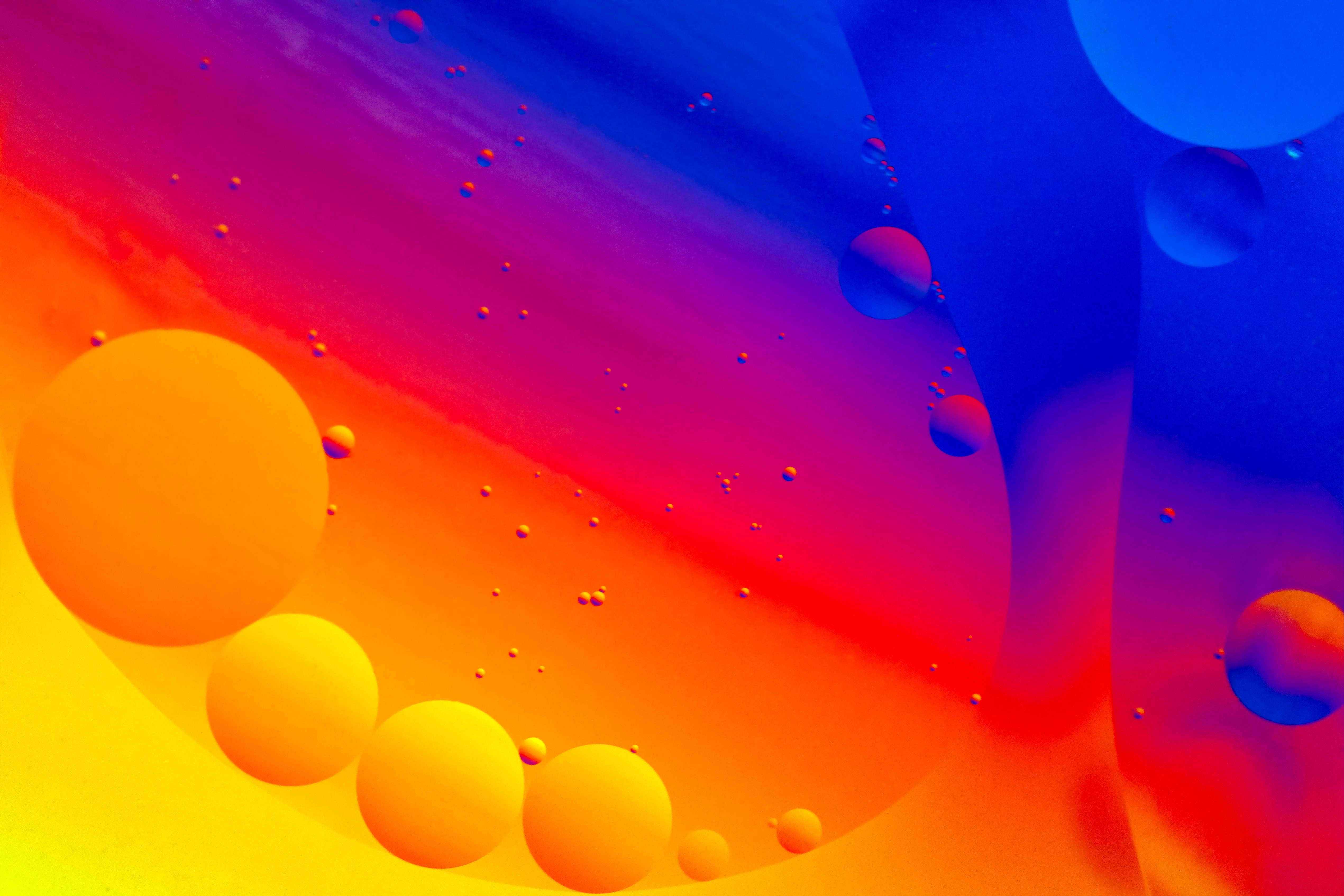 Download mobile wallpaper Multicolored, Abstract, Water, Bubbles, Motley, Gradient for free.