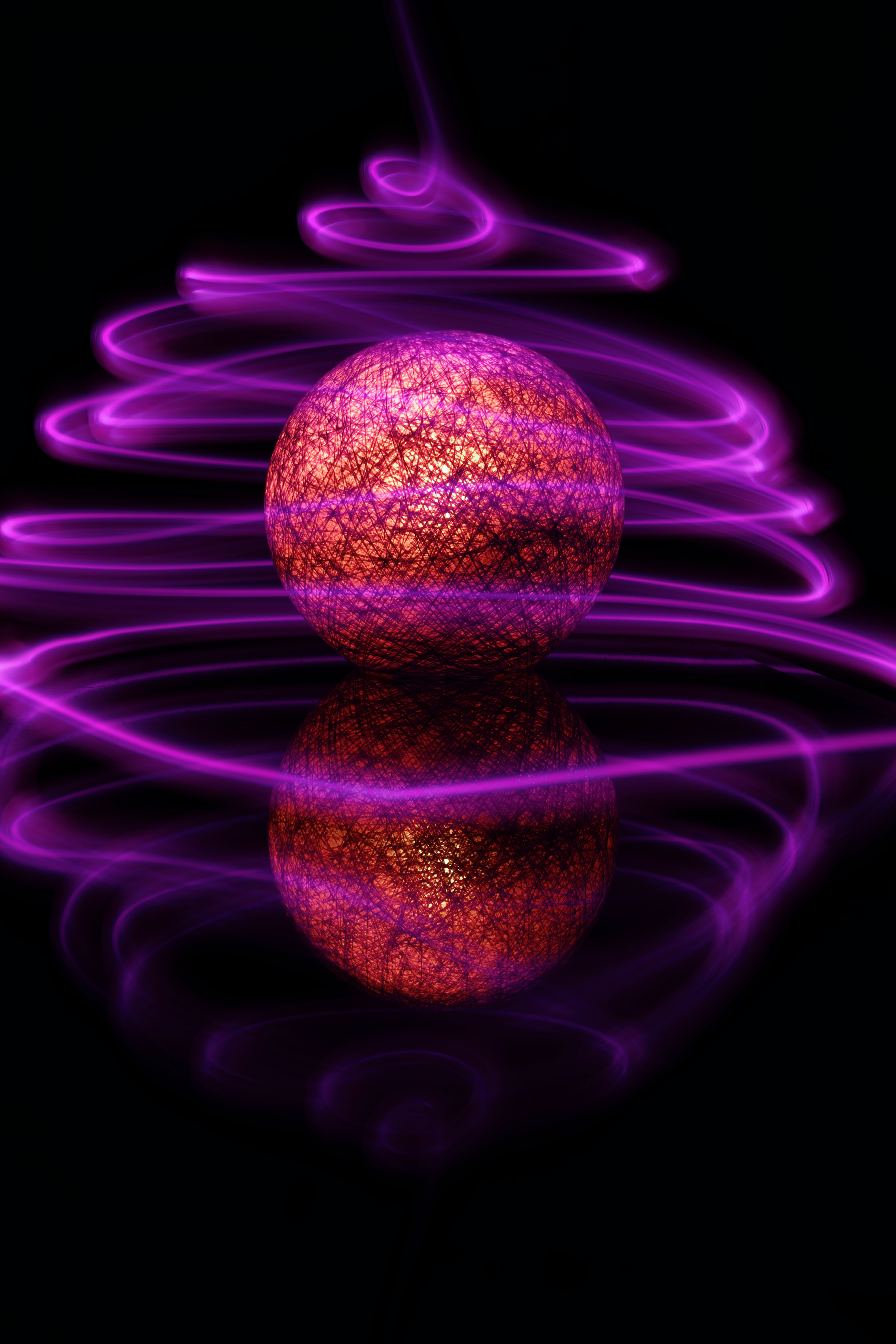 iPhone Wallpapers ball, light, miscellanea, shine Purple