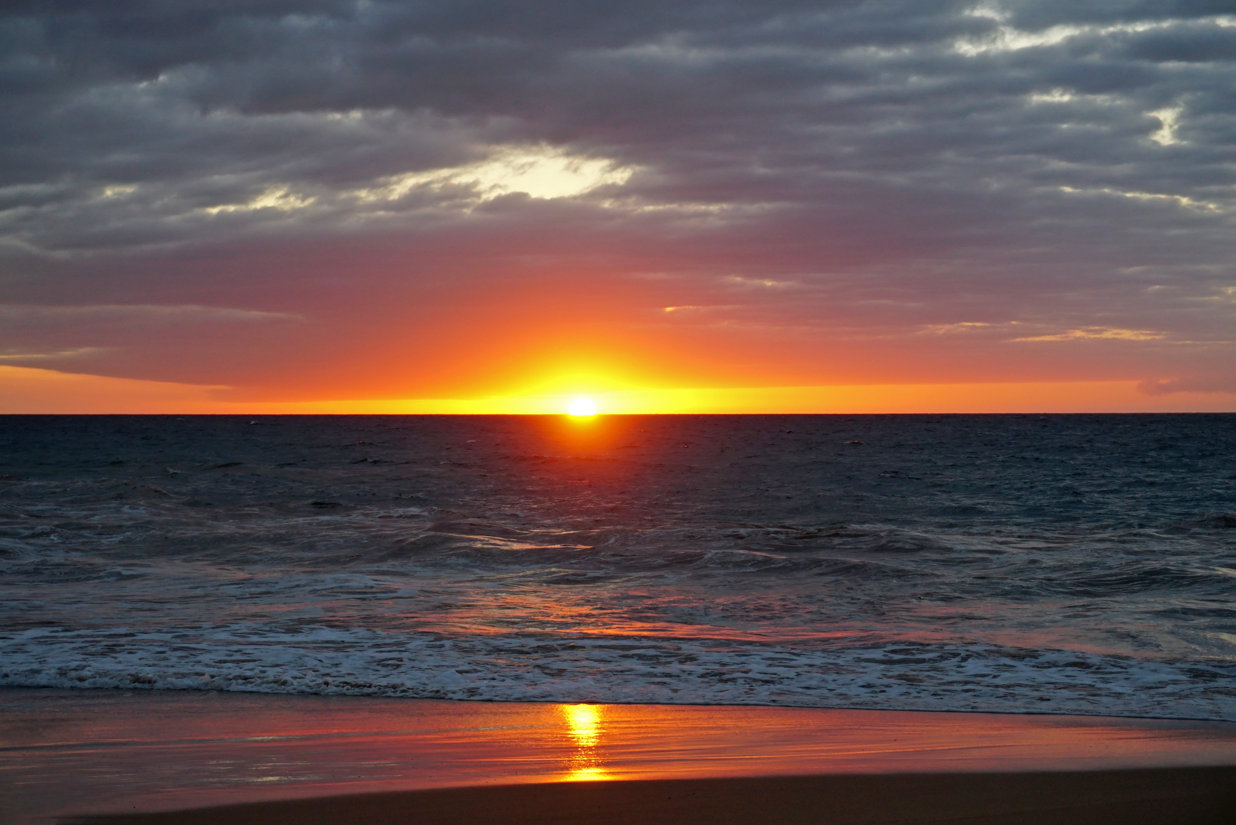141059 Hintergrundbild herunterladen natur, sunset, sea, horizont, ufer, bank - Bildschirmschoner und Bilder kostenlos