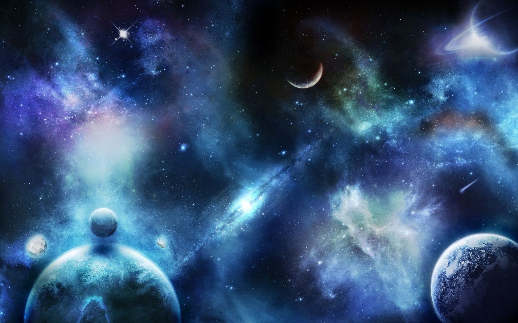 156817 Hintergrundbild herunterladen universe, planets, sterne, universum, unschärfe, glatt, flecken, spots - Bildschirmschoner und Bilder kostenlos