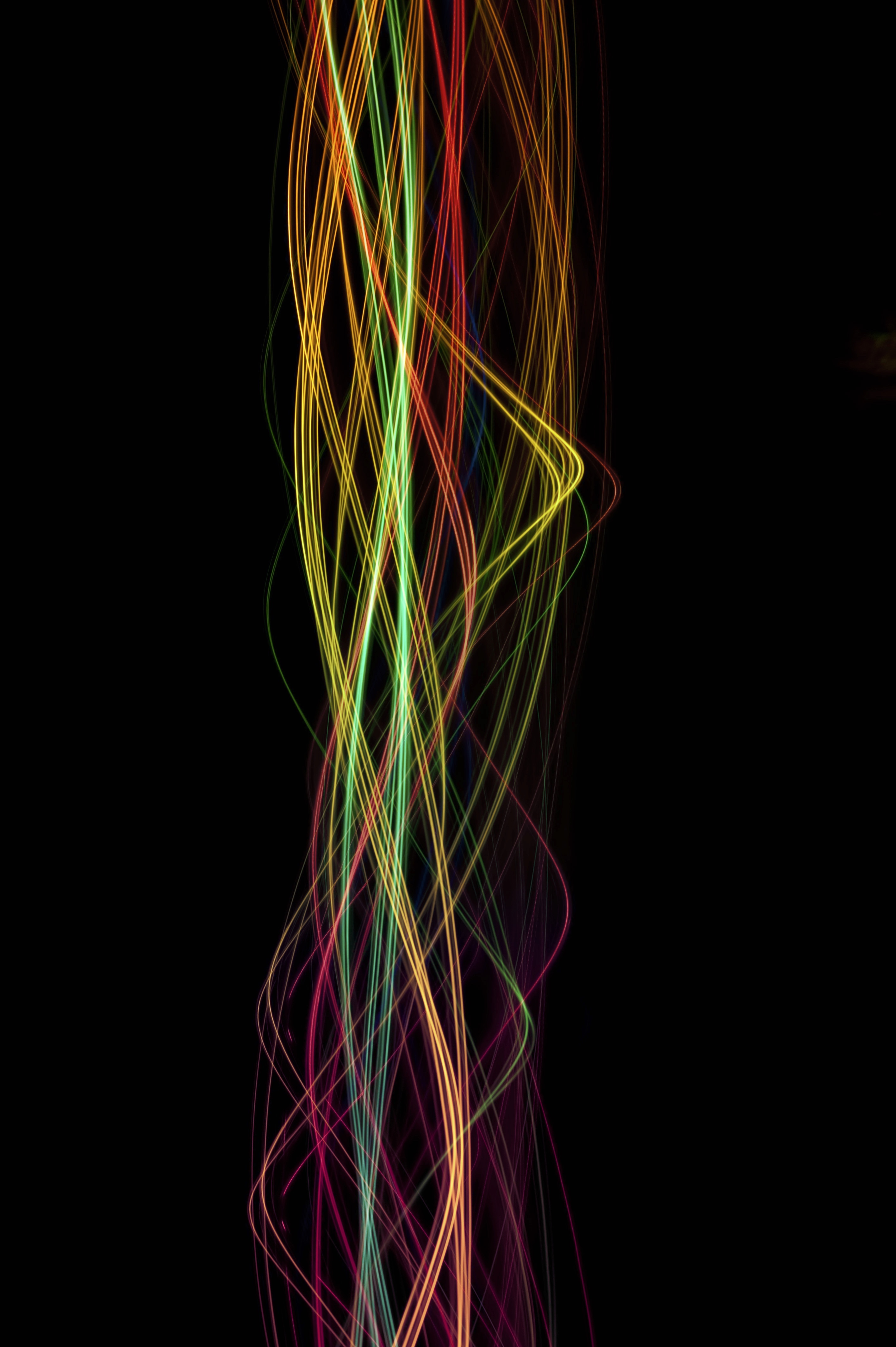 abstract, multicolored, lines, beam, weave, bunch, luminous