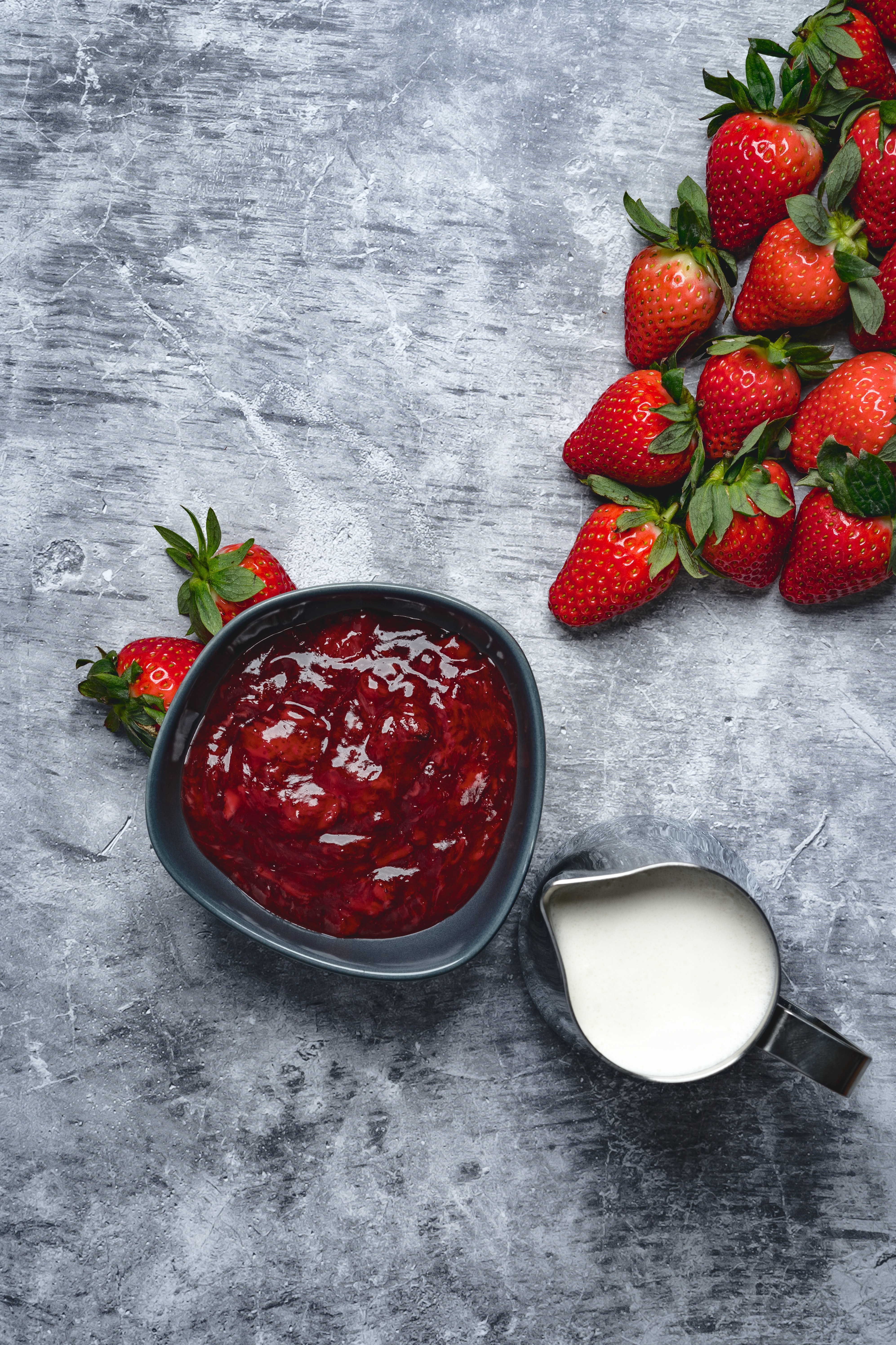 Mobile wallpaper strawberry, food, berries, jam, milk