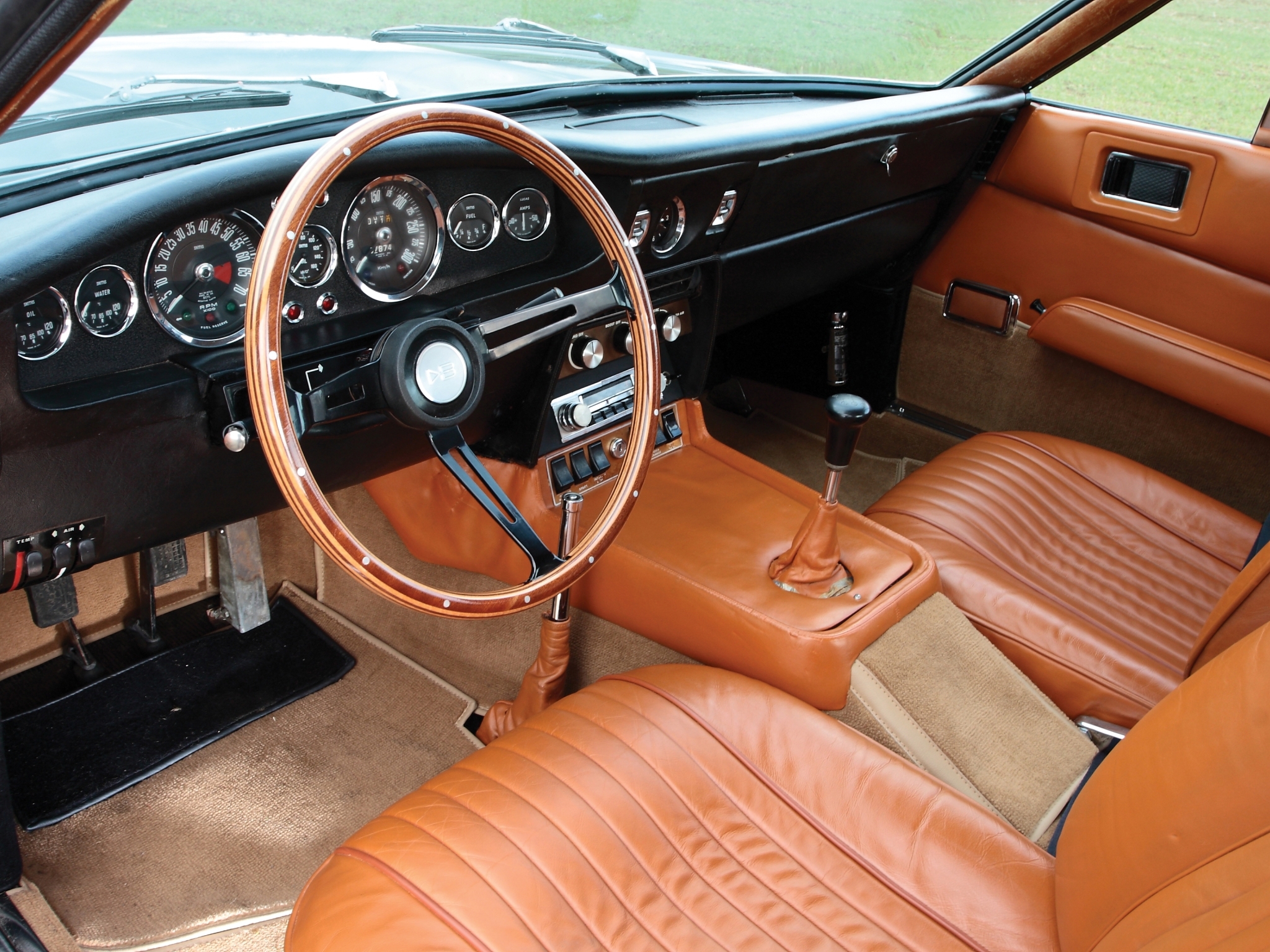 steering wheel, rudder, interior, aston martin, cars, dbs, salon, speedometer, v8, 1969 Smartphone Background