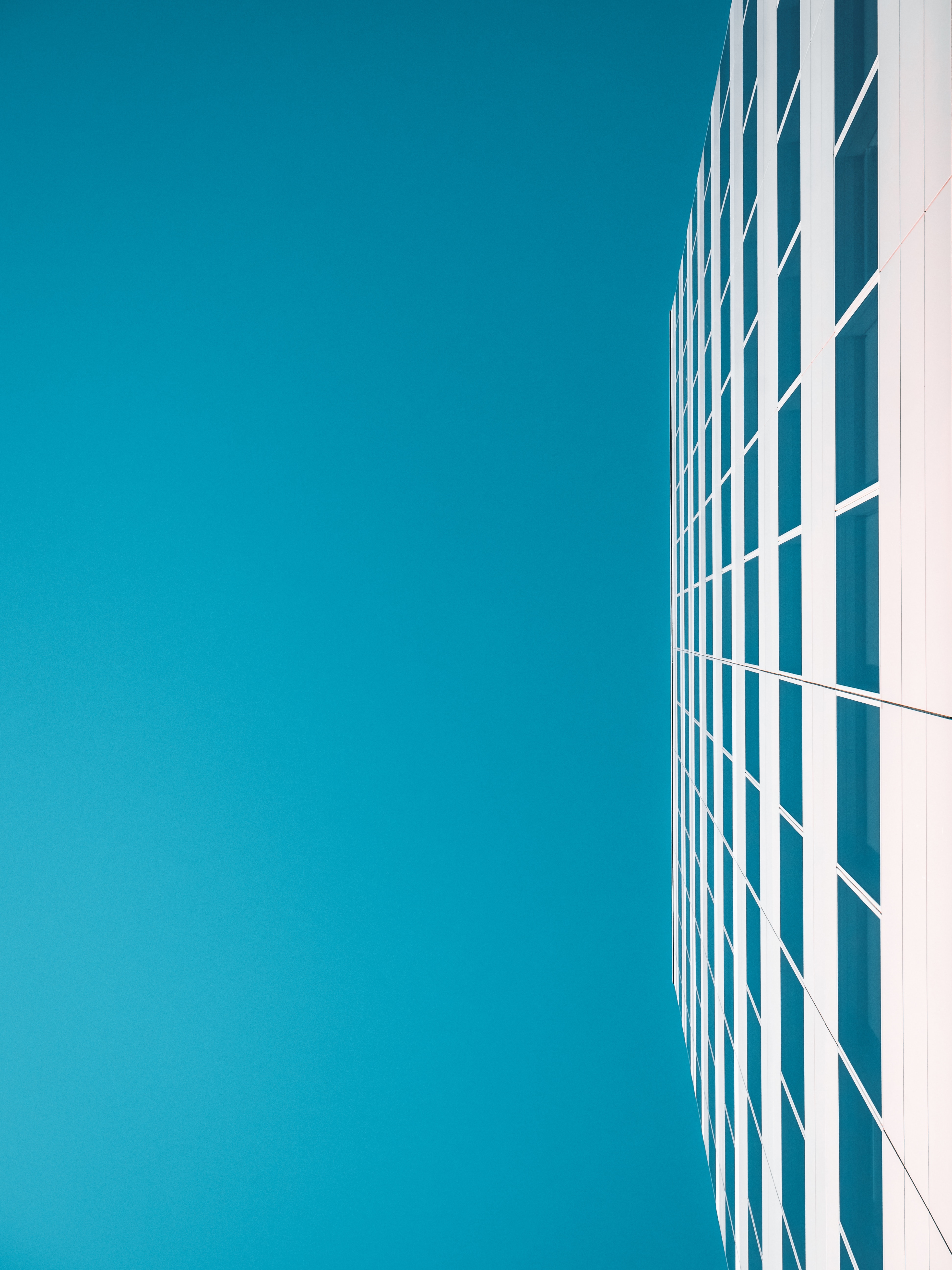 white, building, sky, blue, minimalism lock screen backgrounds