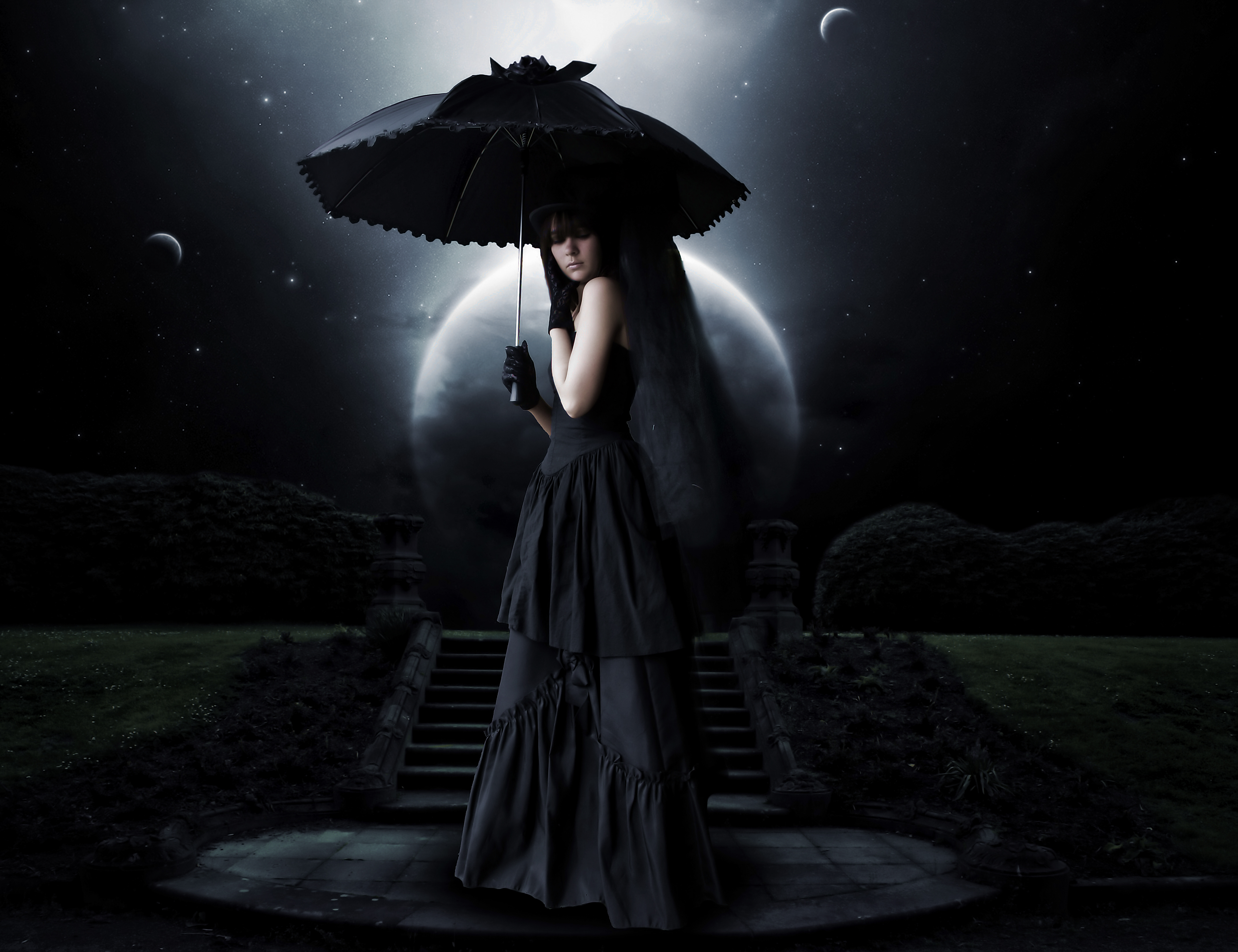 Download mobile wallpaper Moonlight, Gothic, Dark for free.