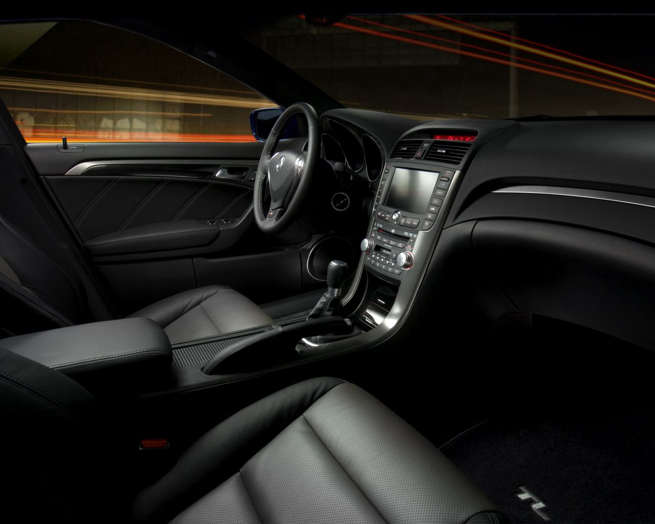 black, acura, interior, cars, steering wheel, rudder, salon, tl, 2007 8K