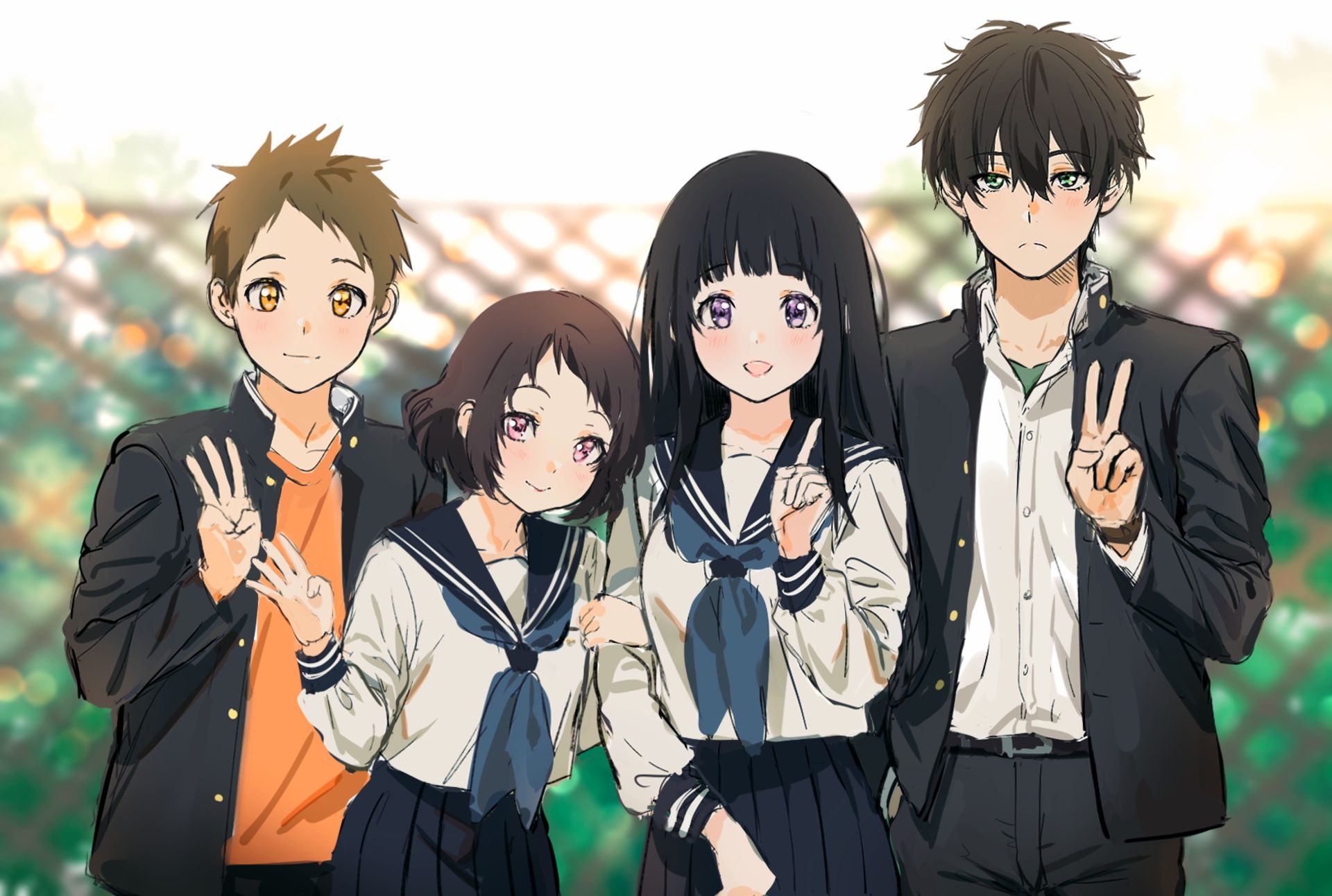 HD desktop wallpaper: Anime, Peace Sign, Eru Chitanda, Hōtarō Oreki, Mayaka  Ibara, Satoshi Fukube, Hyouka download free picture #938847