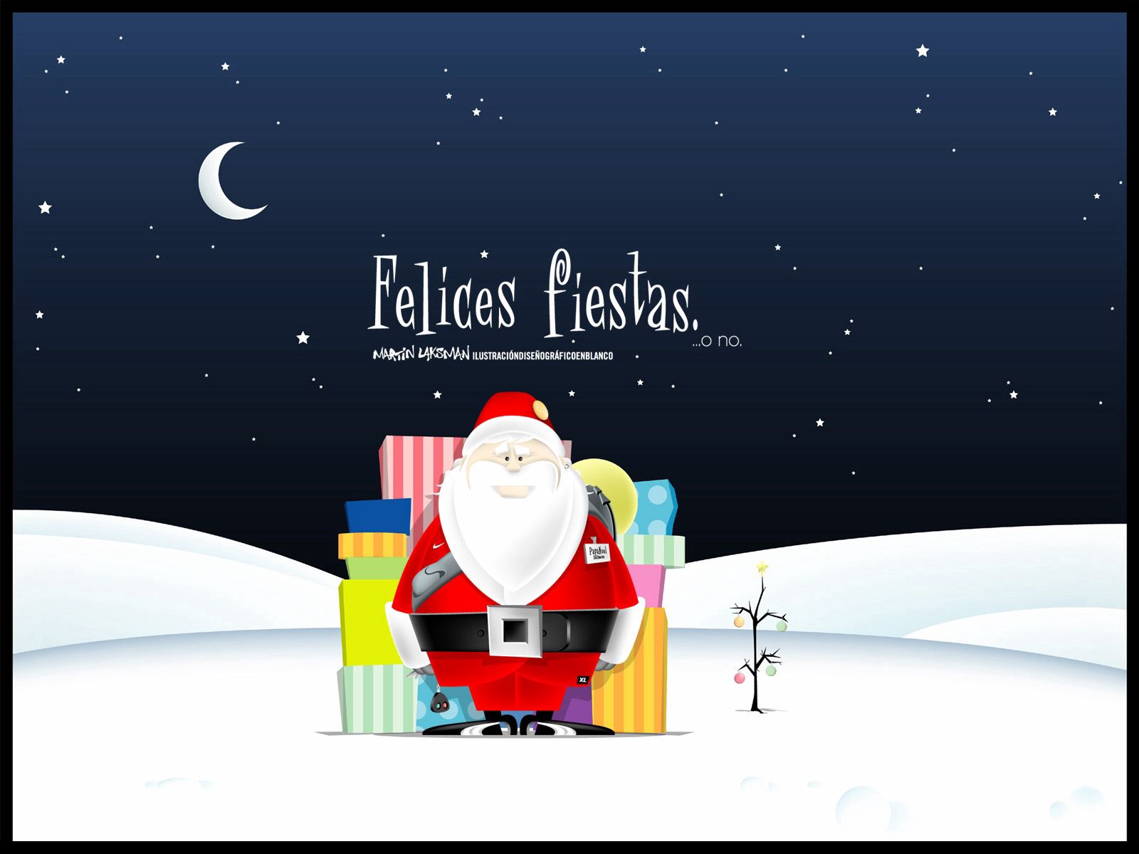 Laden Sie das Feiertage, Neujahr, Väterchen Frost, Mond, Weihnachten, Neues Jahr, Die Geschenke, Geschenke-Bild kostenlos auf Ihren PC-Desktop herunter
