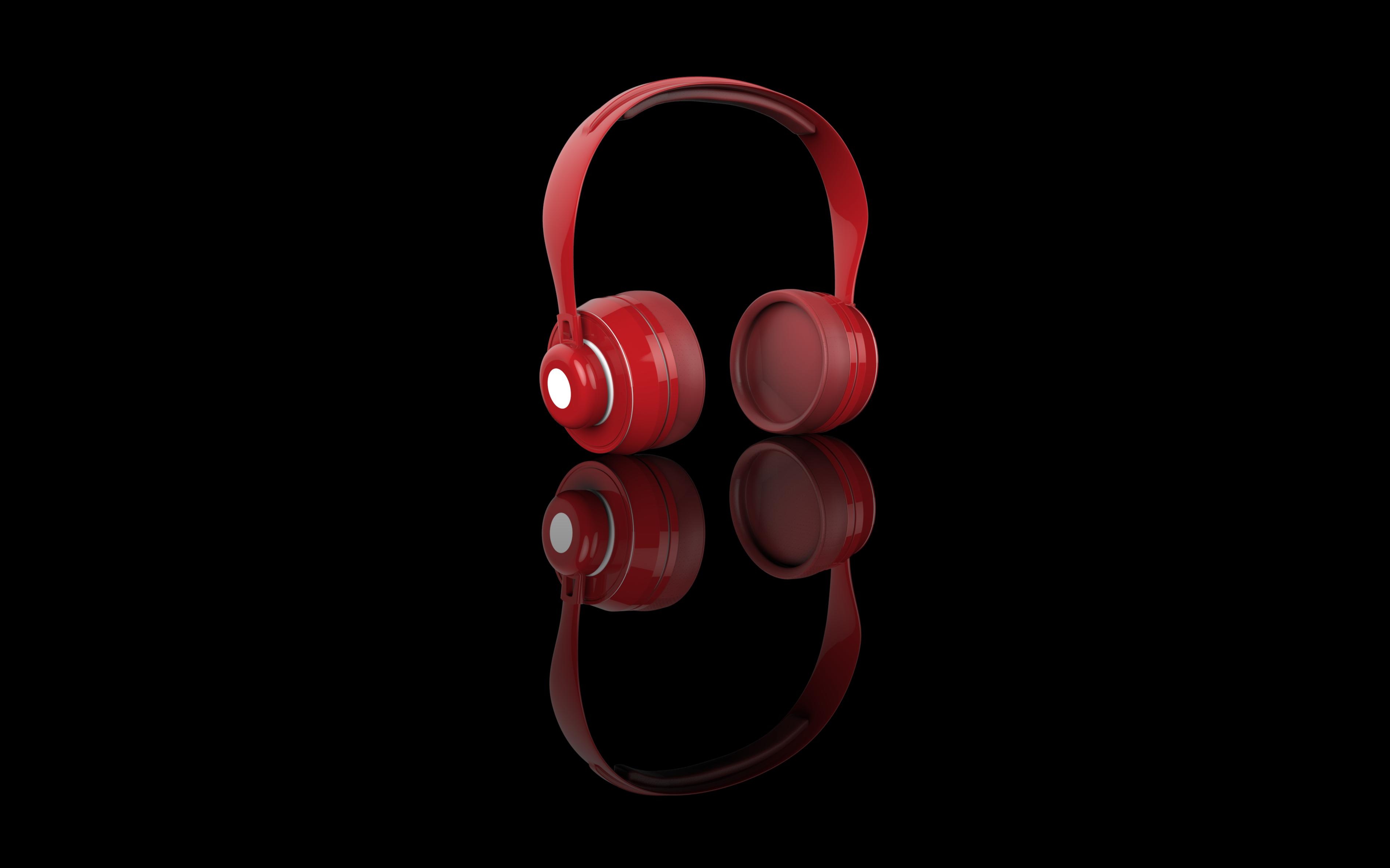 Audio technology, headphones, red, technologies 4k Wallpaper