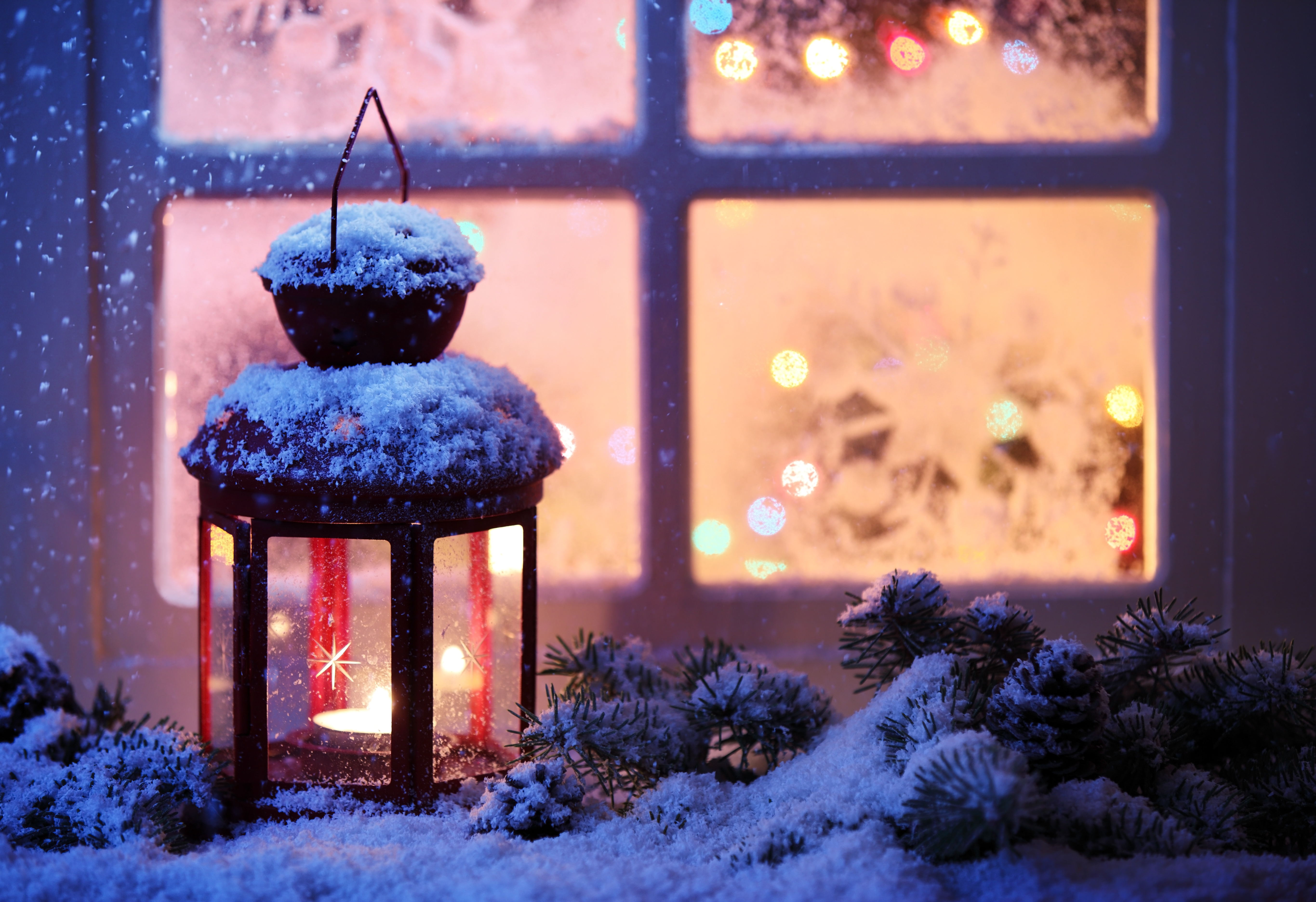 Winter light, lantern, christmas, holiday Free Stock Photos