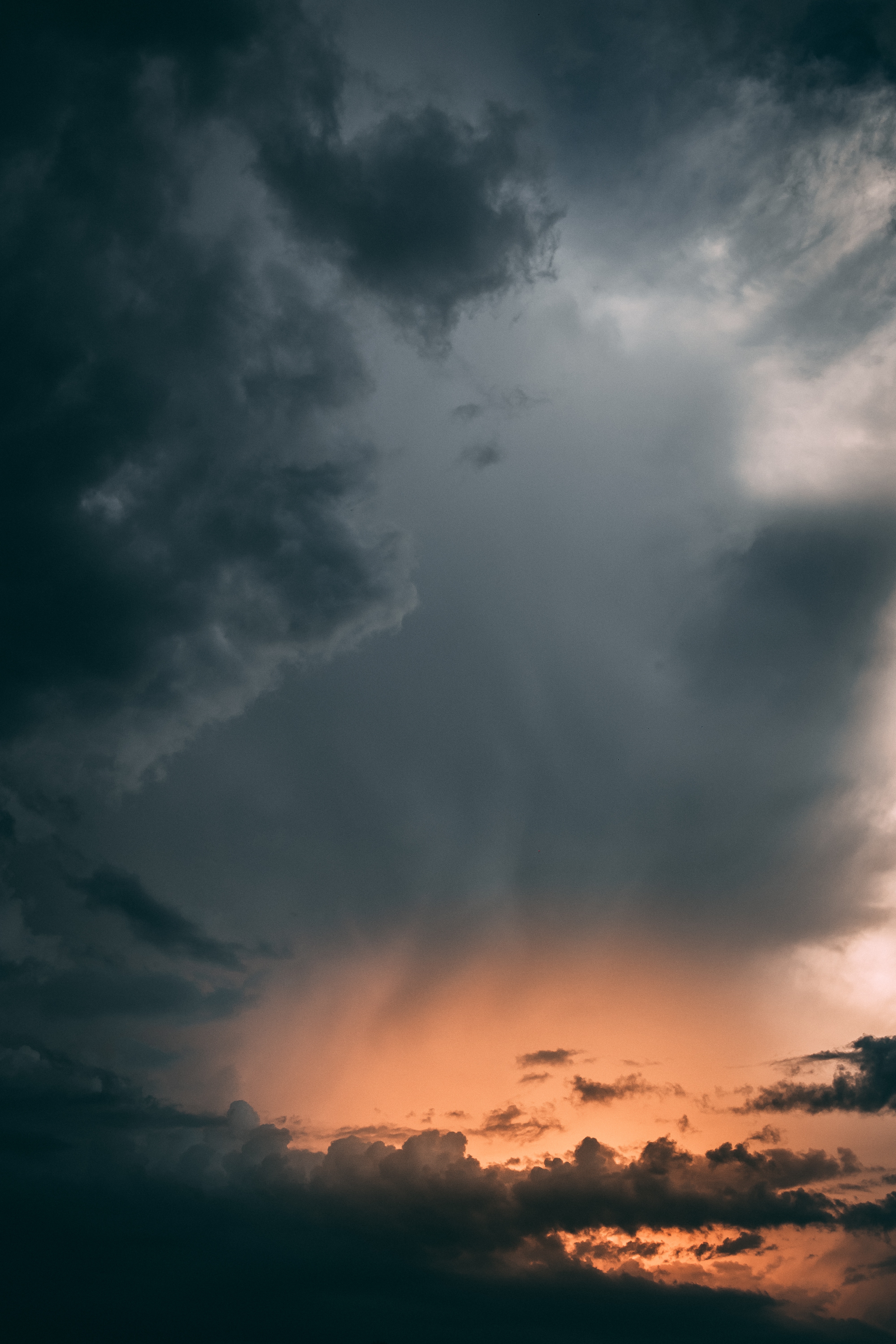 mainly cloudy, clouds, sky, night, nature, dark, overcast Phone Background