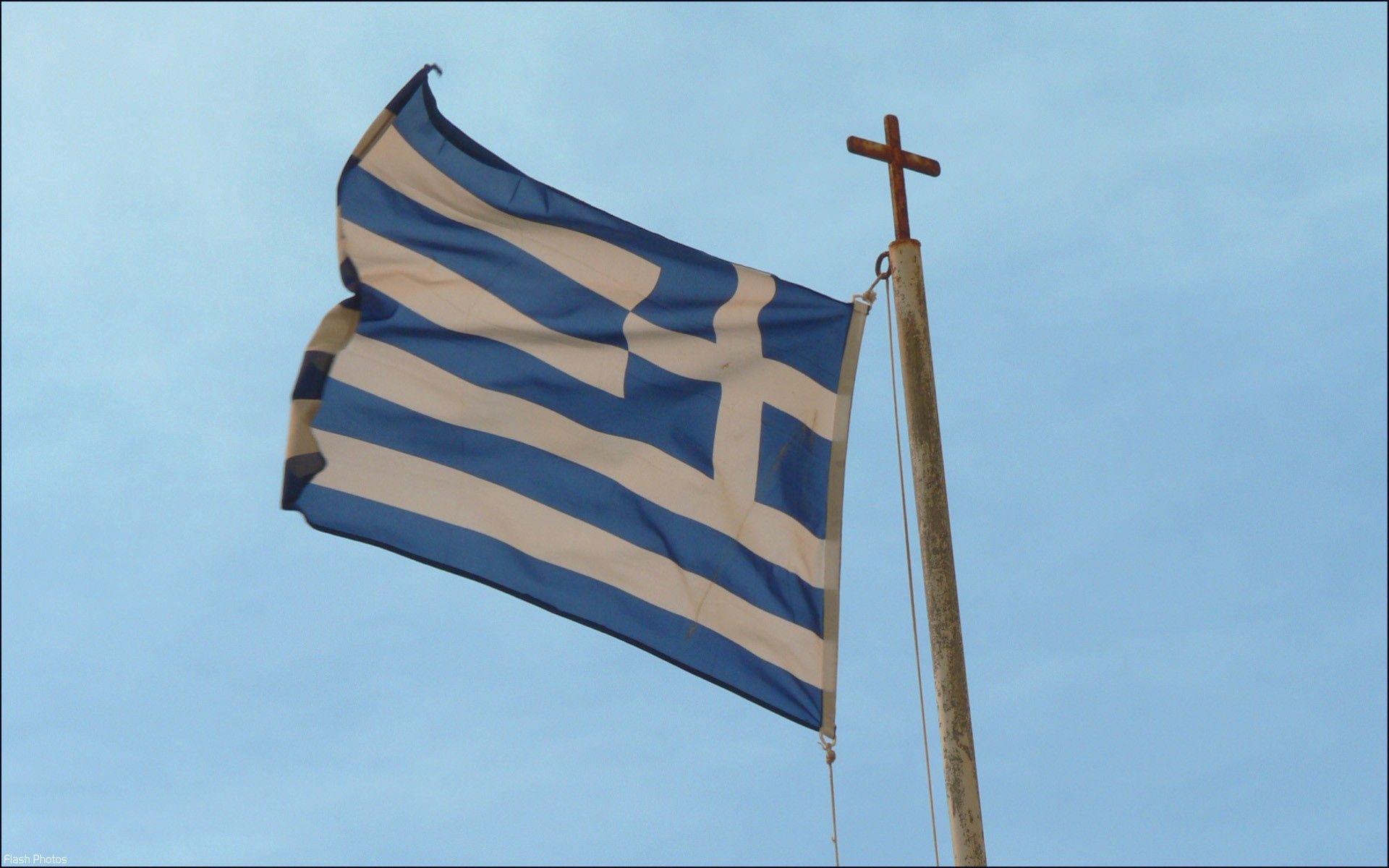 Handy-Wallpaper Verschiedenes, Sonstige, Flagge, Flag, Material, Wind, Symbolismus, Symbolik, Griechenland kostenlos herunterladen.