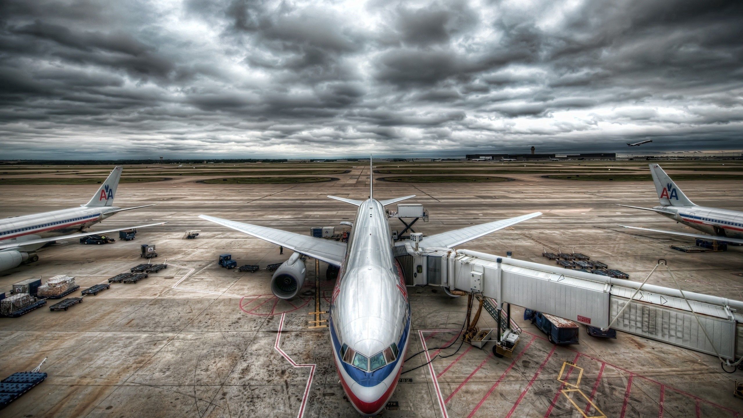 plane, airport, airplane, sky, clouds, miscellanea, miscellaneous, hdr