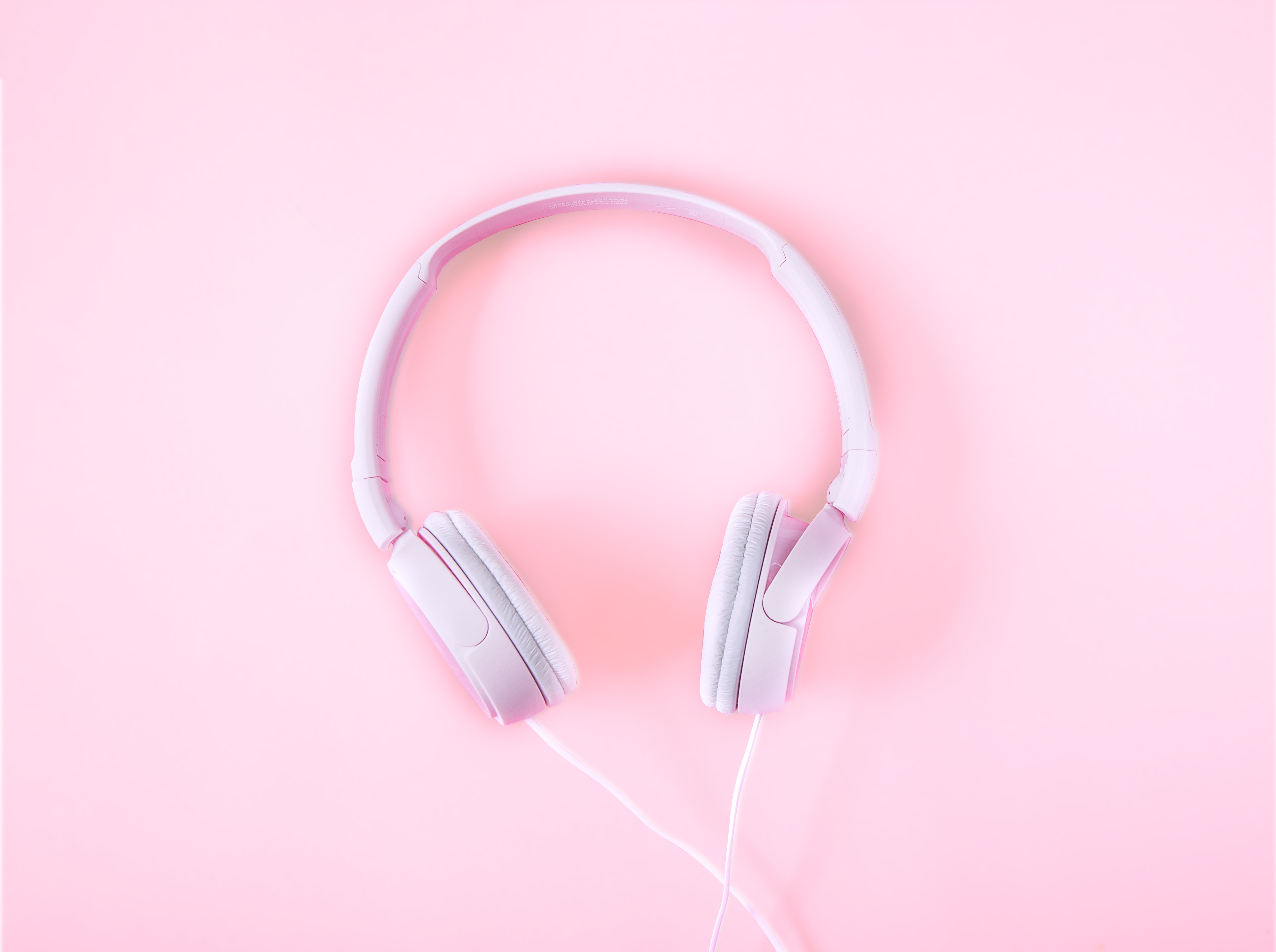 UHD wallpaper headphones, pink, music