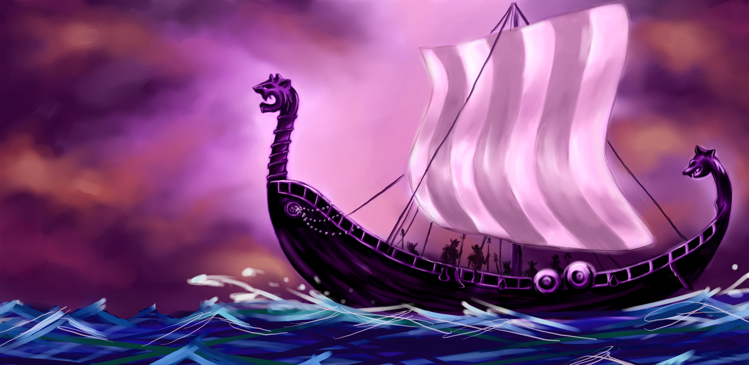 HD desktop wallpaper: Fantasy, Ship, Viking download free picture #245969