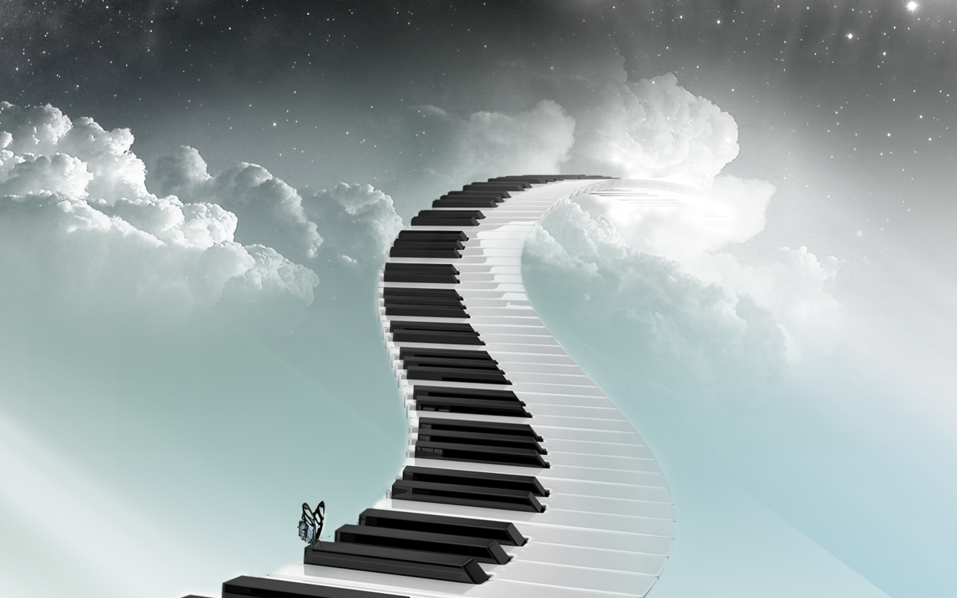 下载手机图片 幻想 背景 天空 云 钢琴 免费