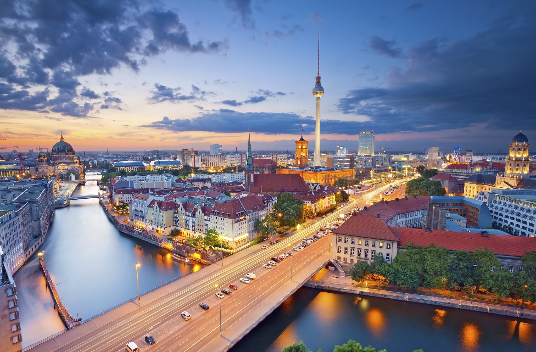 germany, river, man made, architecture, berlin, cities, city, bridge, cityscape