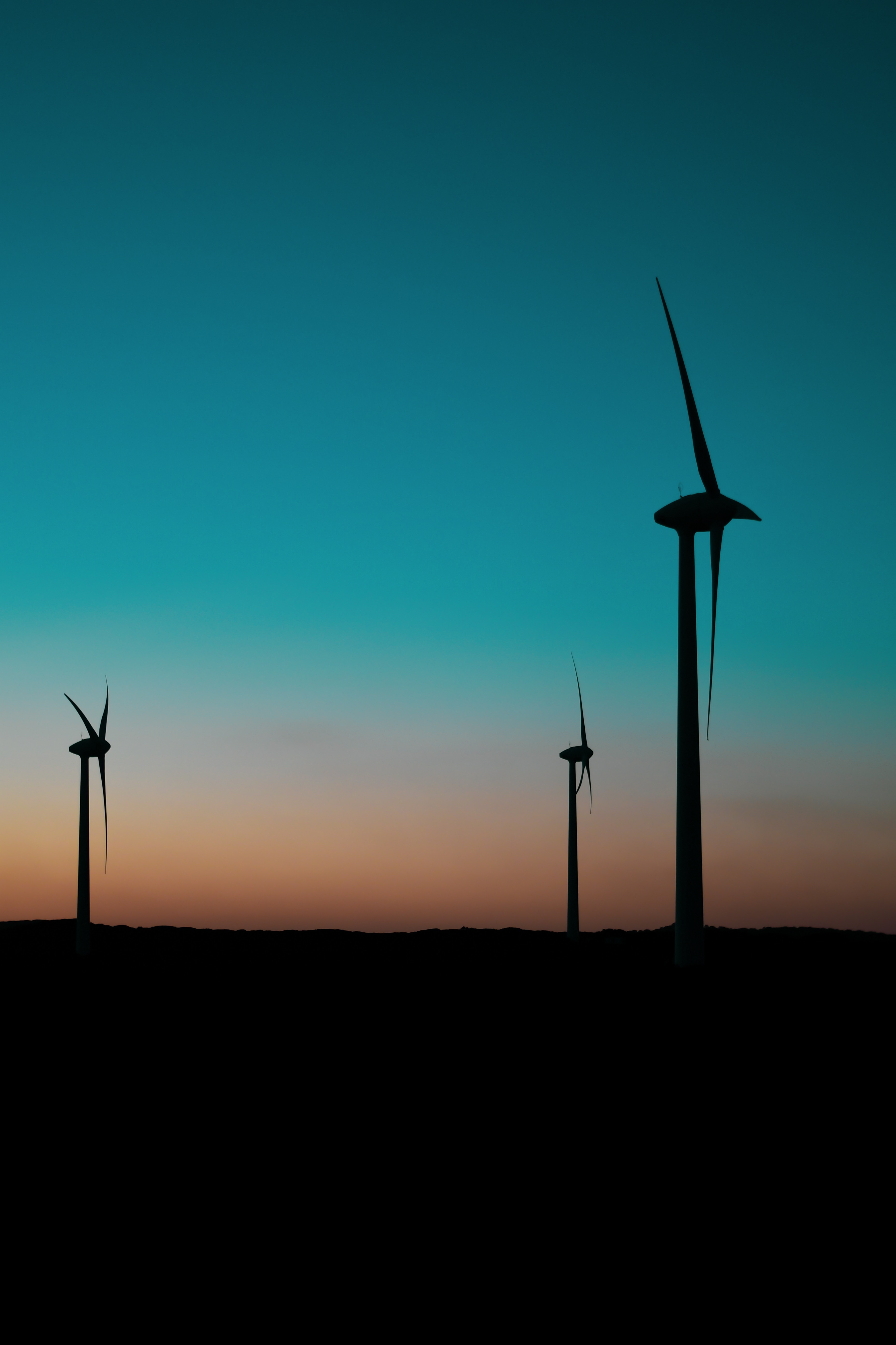 dark, twilight, dusk, pillars, posts, wind power plant, turbines, turbine, blades 1080p