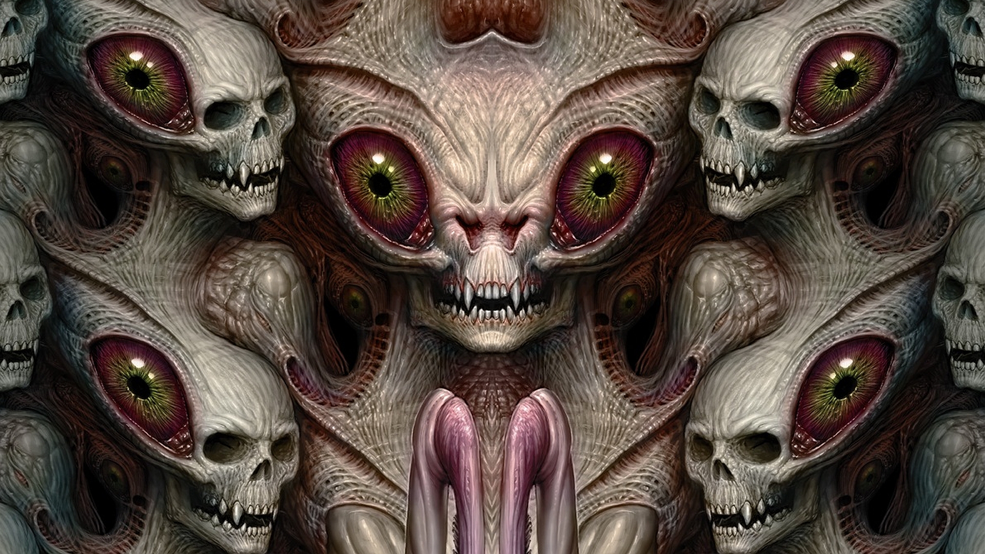 Phone Wallpaper fantasy, creature, eye, skull