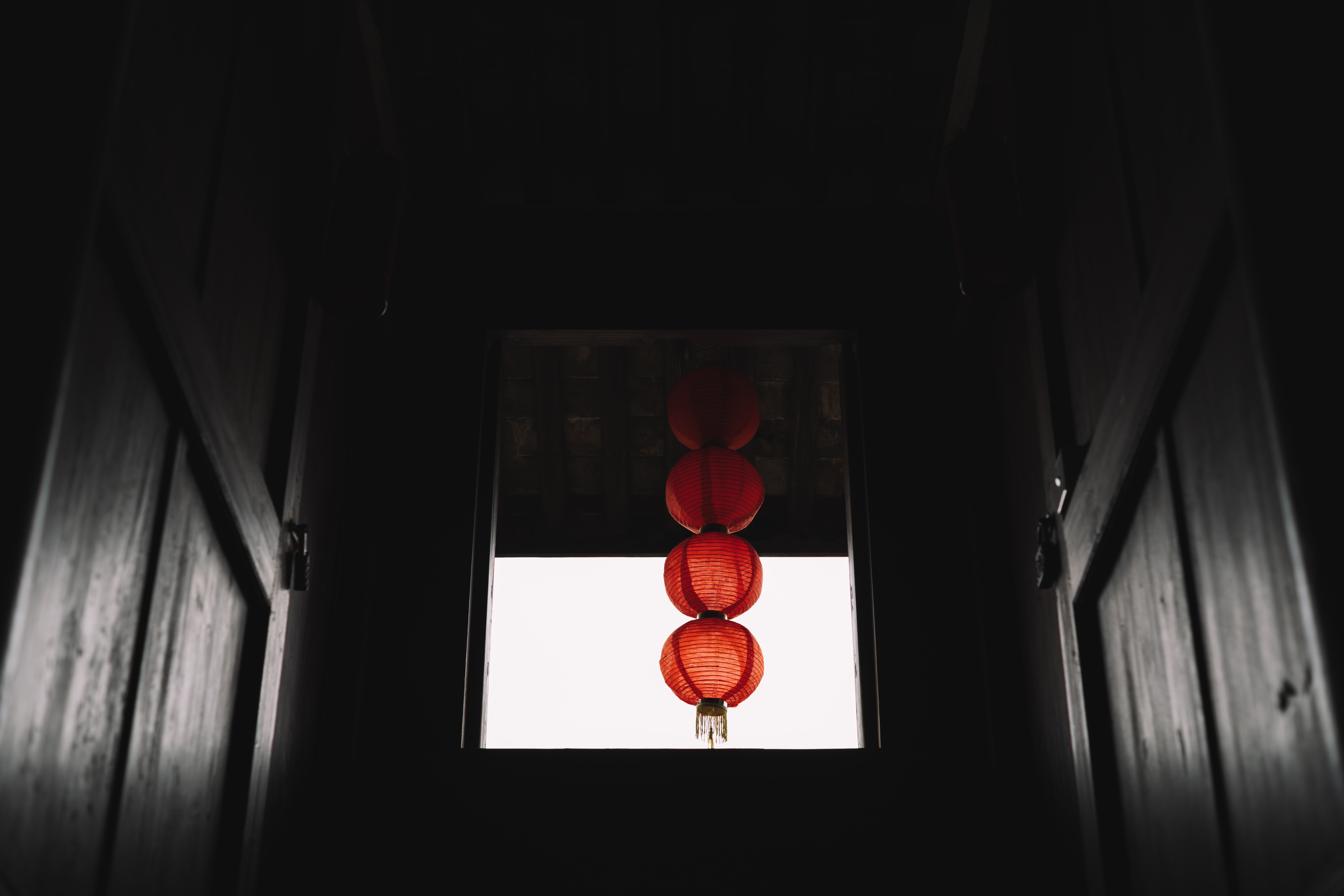 red, dark, window, premises, room, chinese lantern images