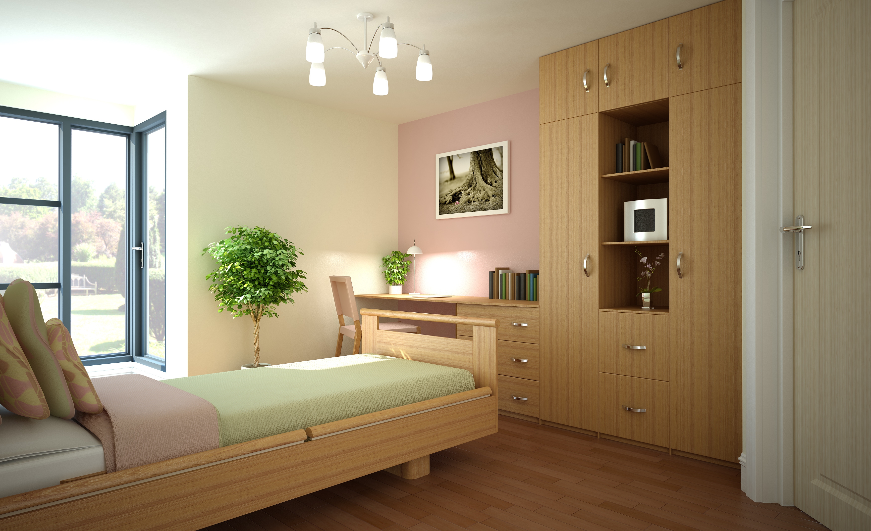Widescreen image bedroom, style, design, miscellanea