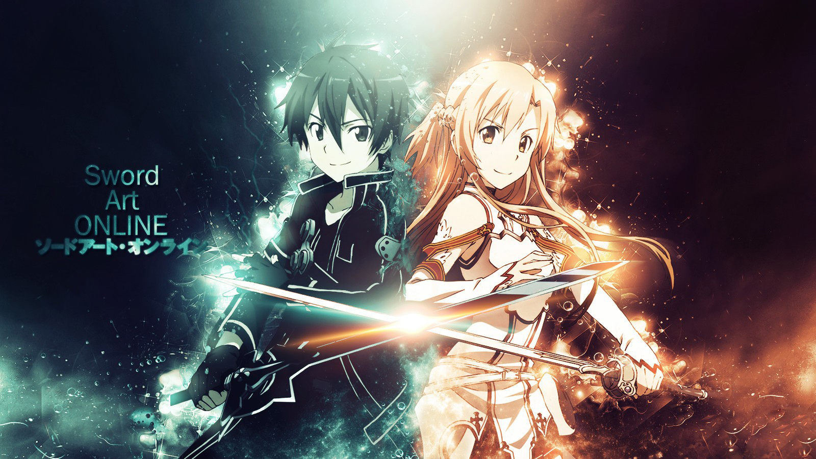sword art online, anime, kirito (sword art online), asuna yuuki HD wallpaper