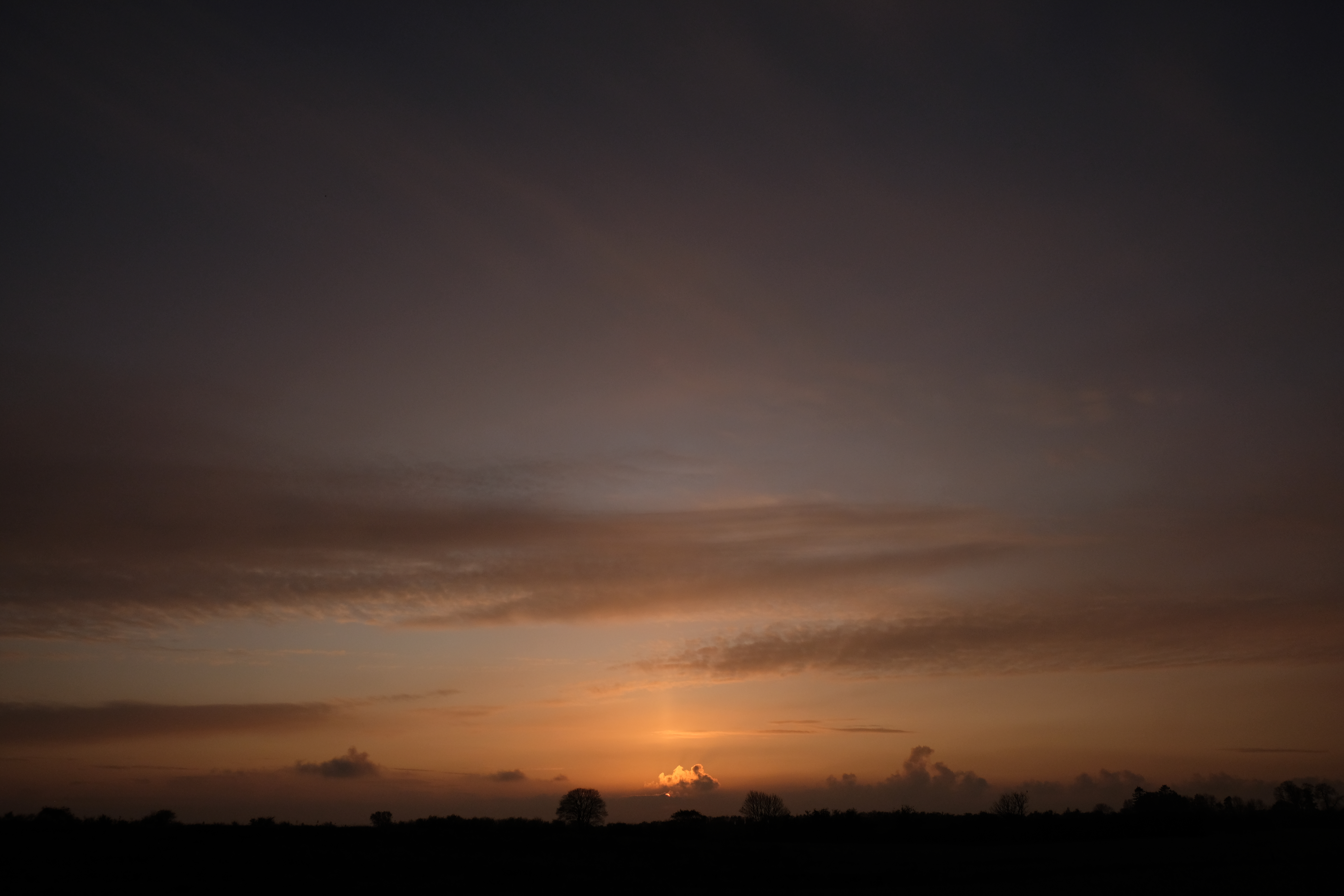 horizon, landscape, sunset, twilight, dark, dusk Phone Background