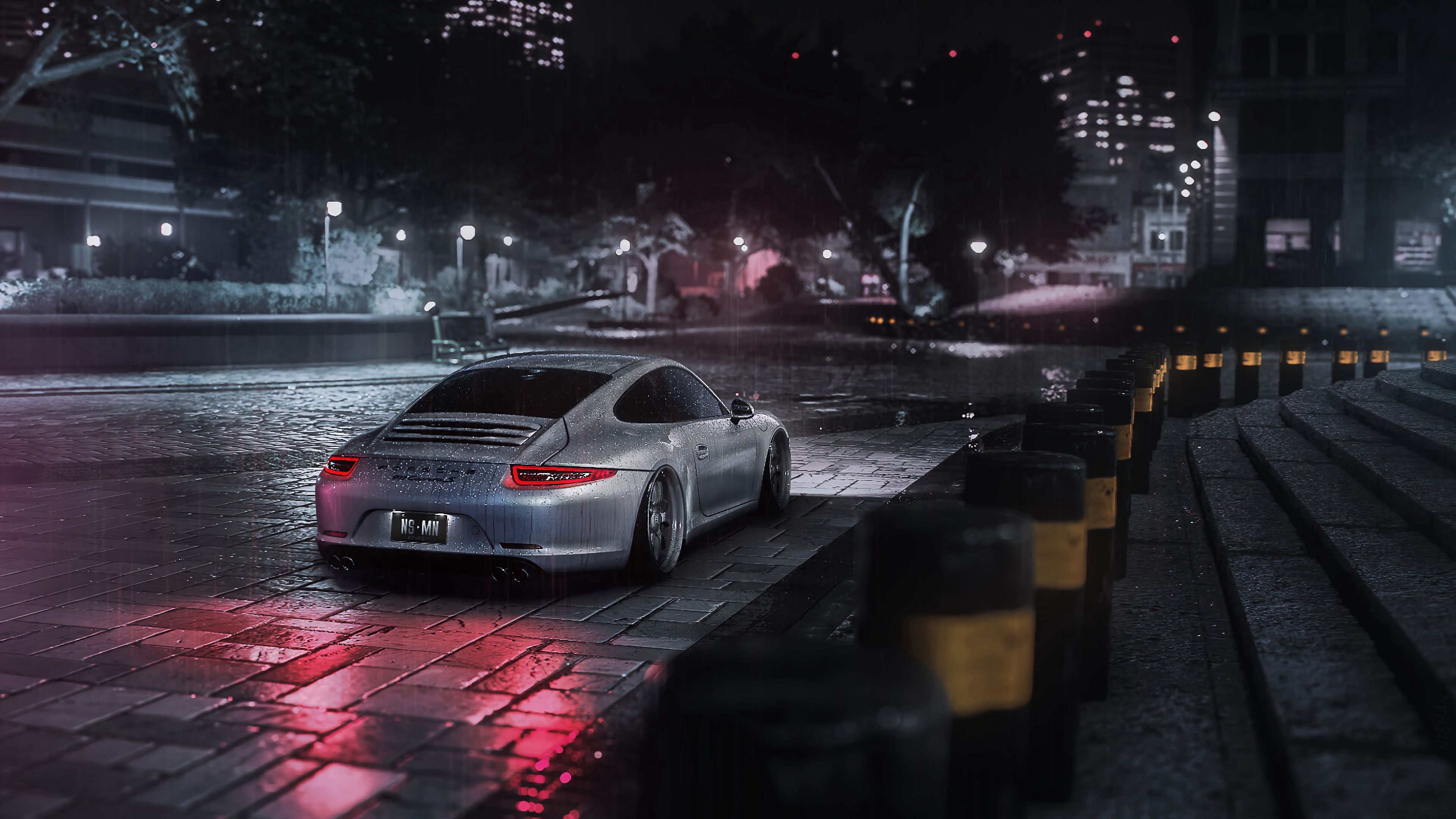 Wallpaper for mobile devices cars, grey, car, night