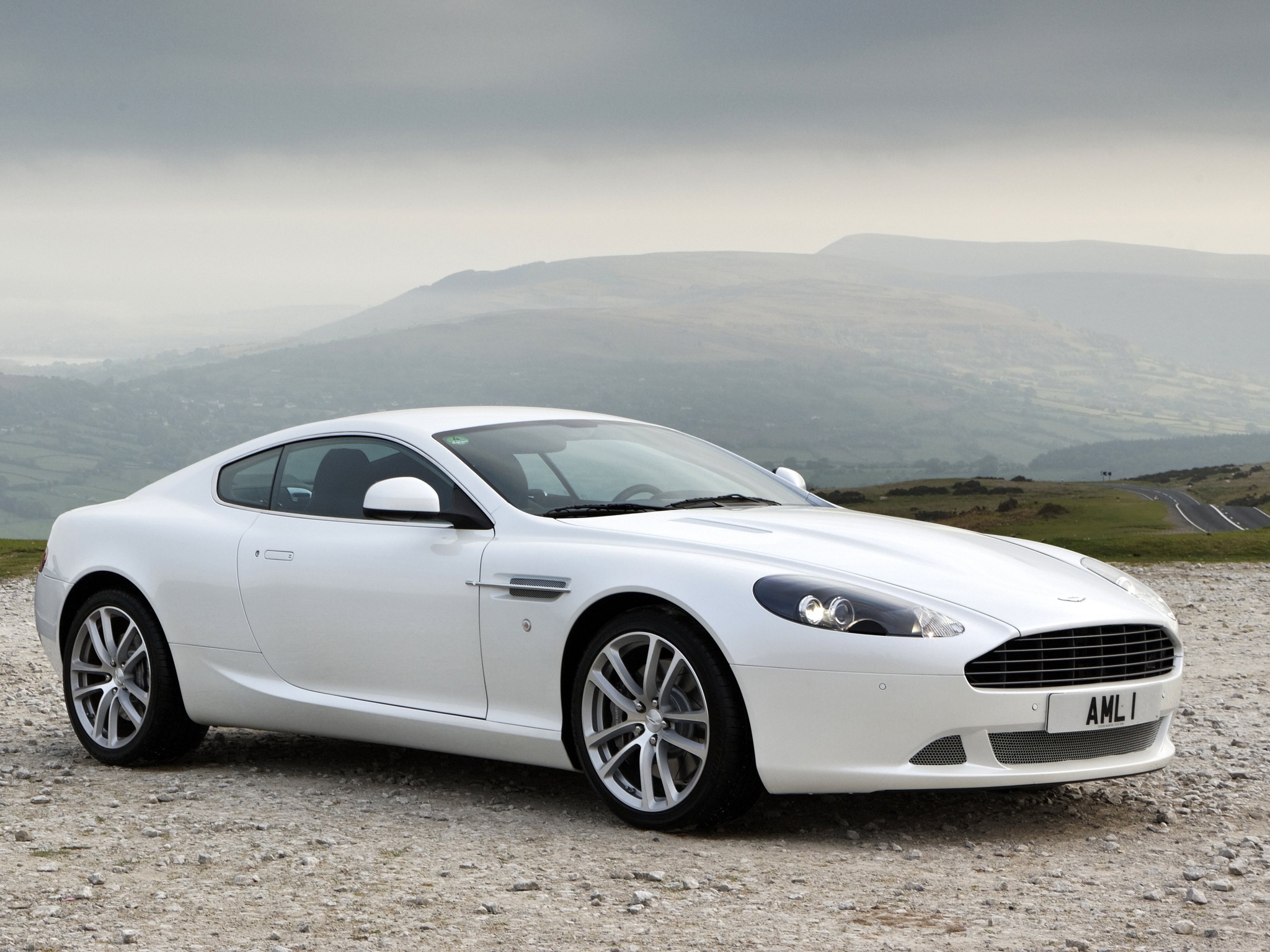 sports, auto, nature, mountains, aston martin, cars, white, side view, style, 2010, db9 cell phone wallpapers