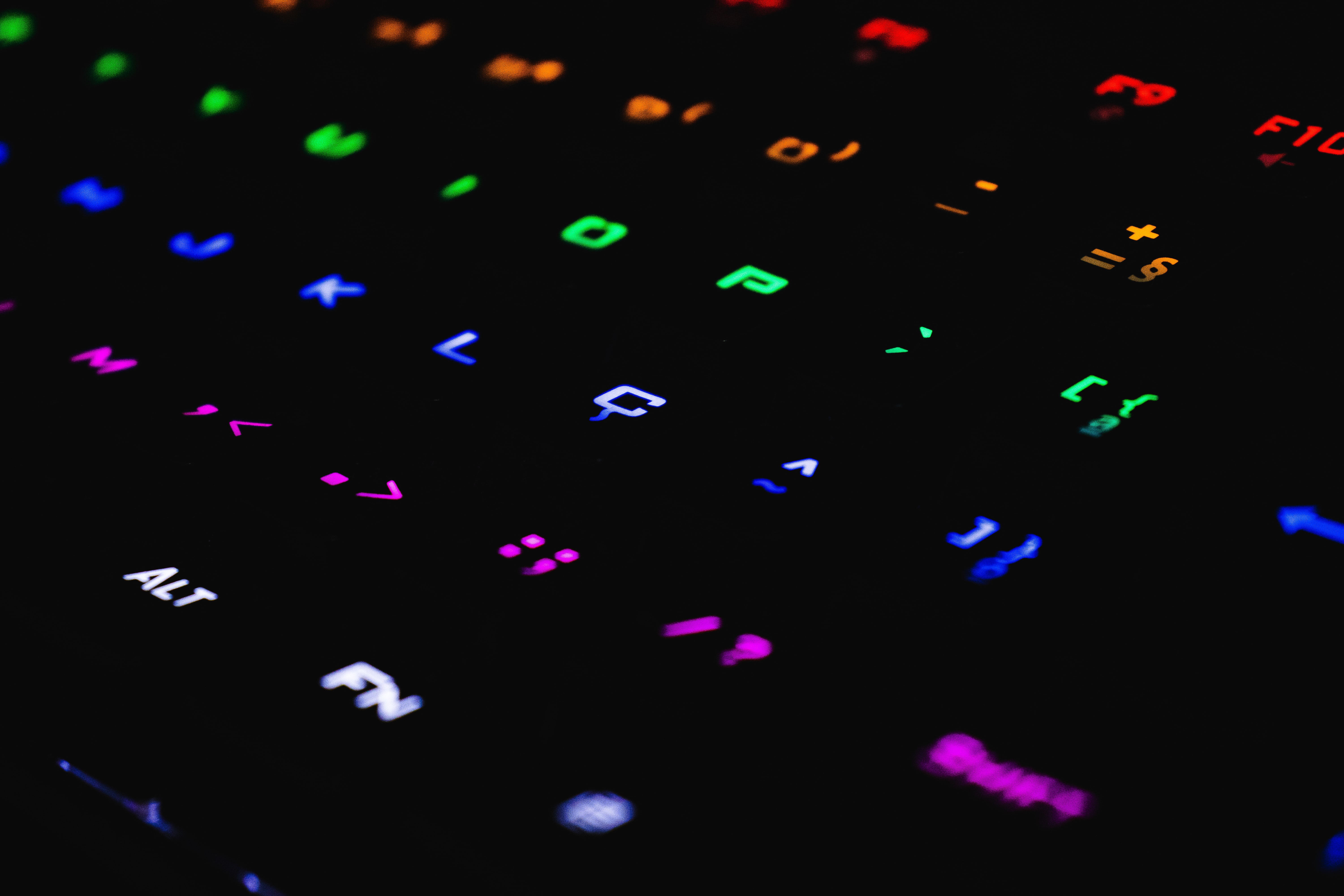 keyboard, illumination, multicolored, keys Phone Wallpaper