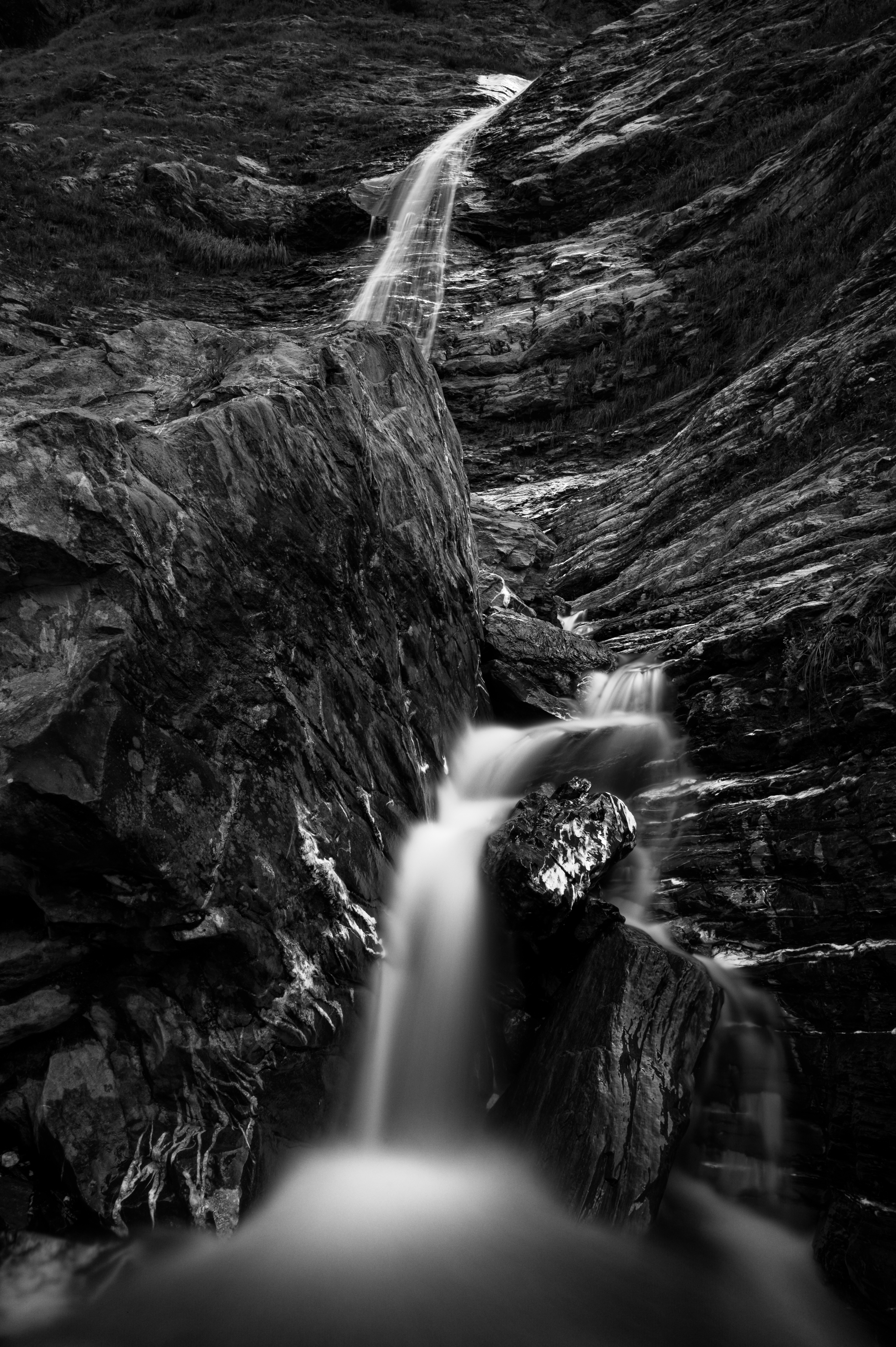 rock, landscape, nature, rivers, waterfall, bw, chb cell phone wallpapers