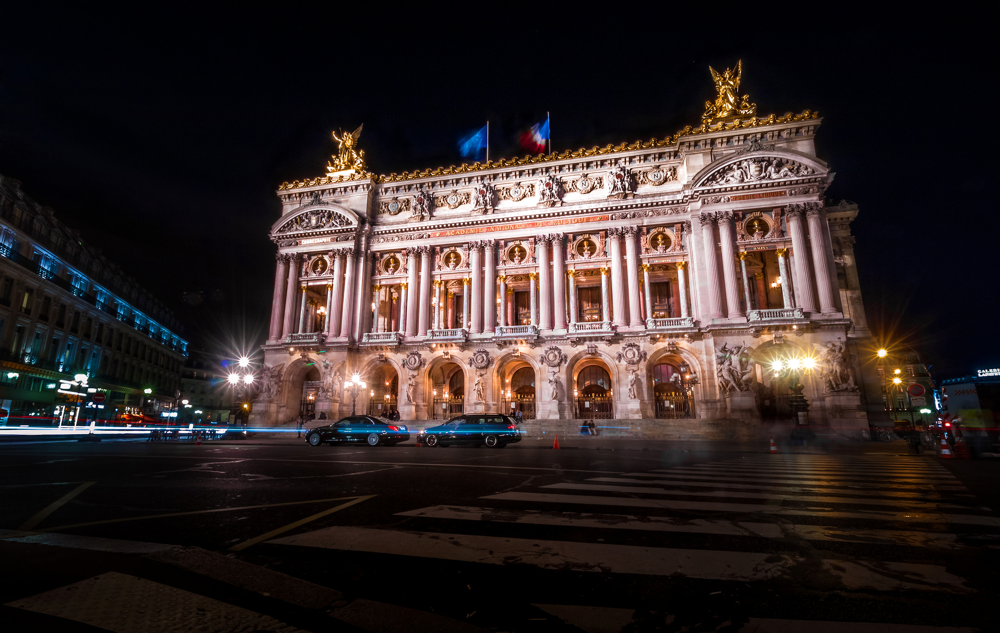 man made, palais garnier, building, france, night, opera, paris