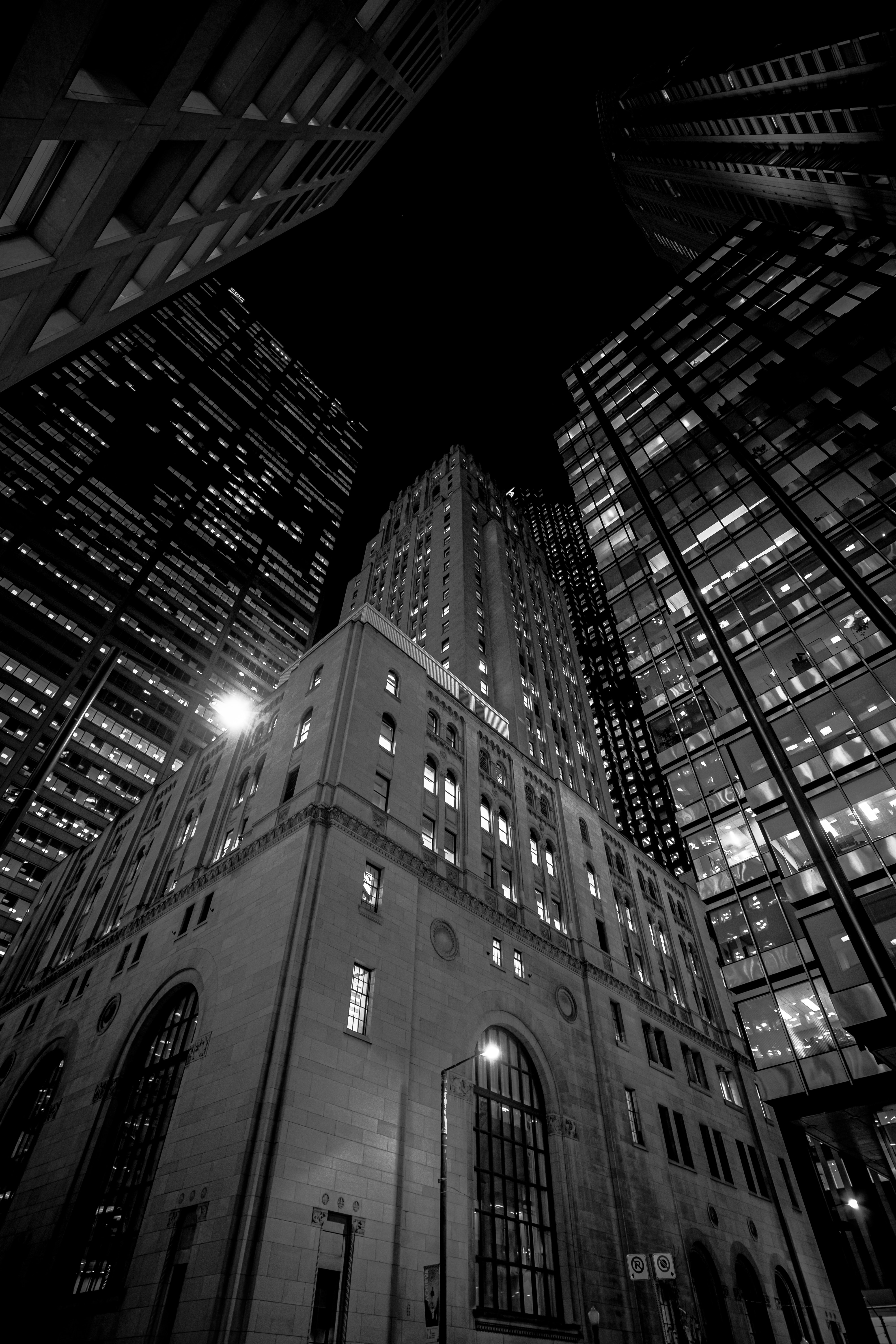 dark, architecture, city, building, bw, chb Free Stock Photo