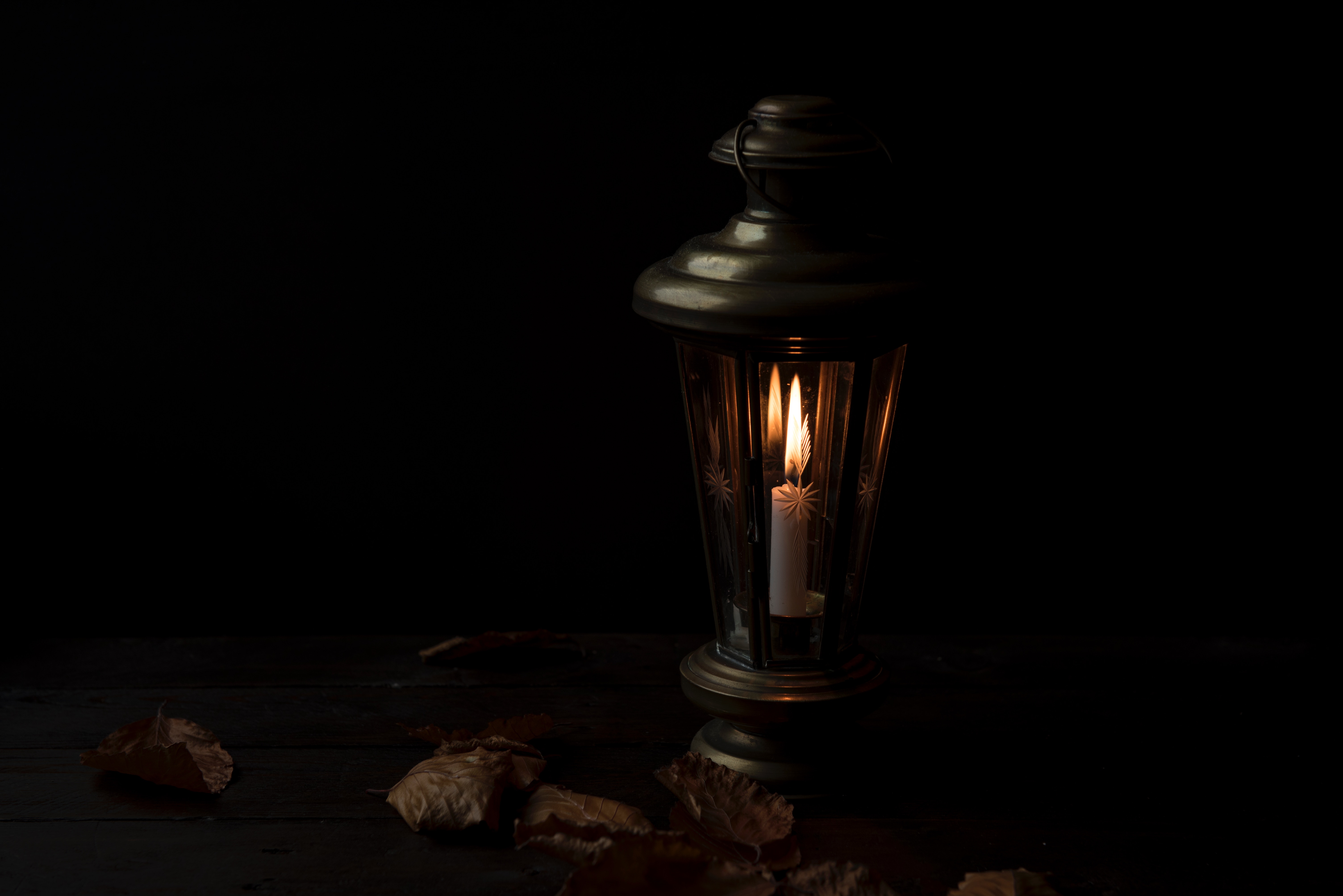 night, candle, dark, lamp