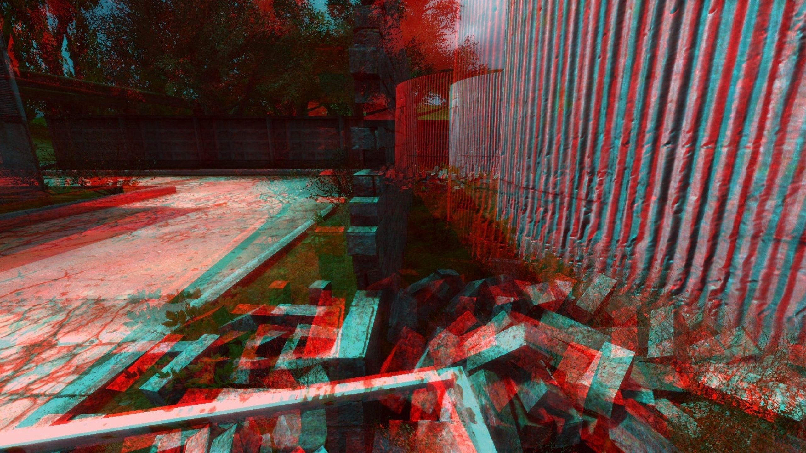 Wallpaper for mobile devices red, 3d, wall, anaglyph