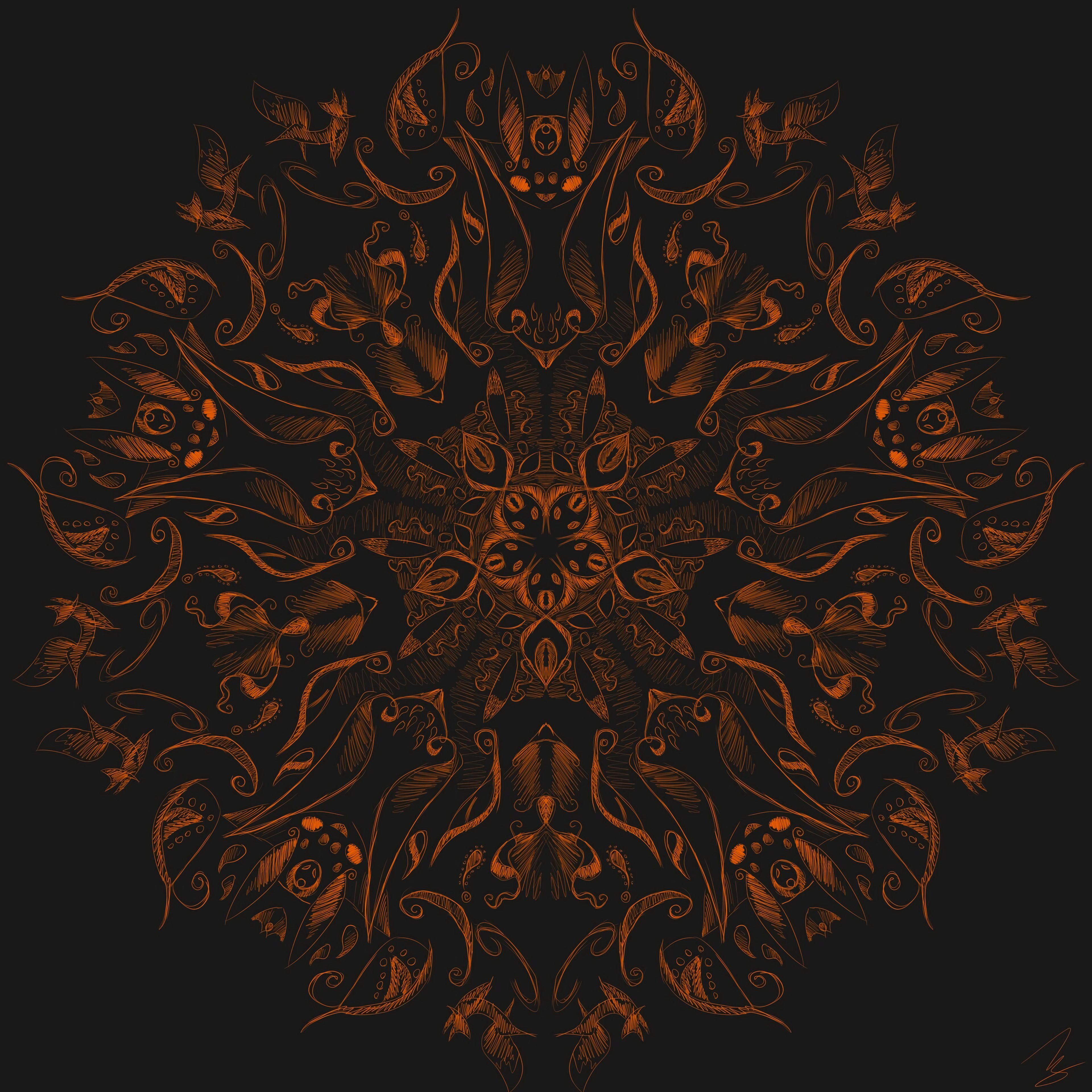 mandala, fractal, abstract, art, pattern Smartphone Background