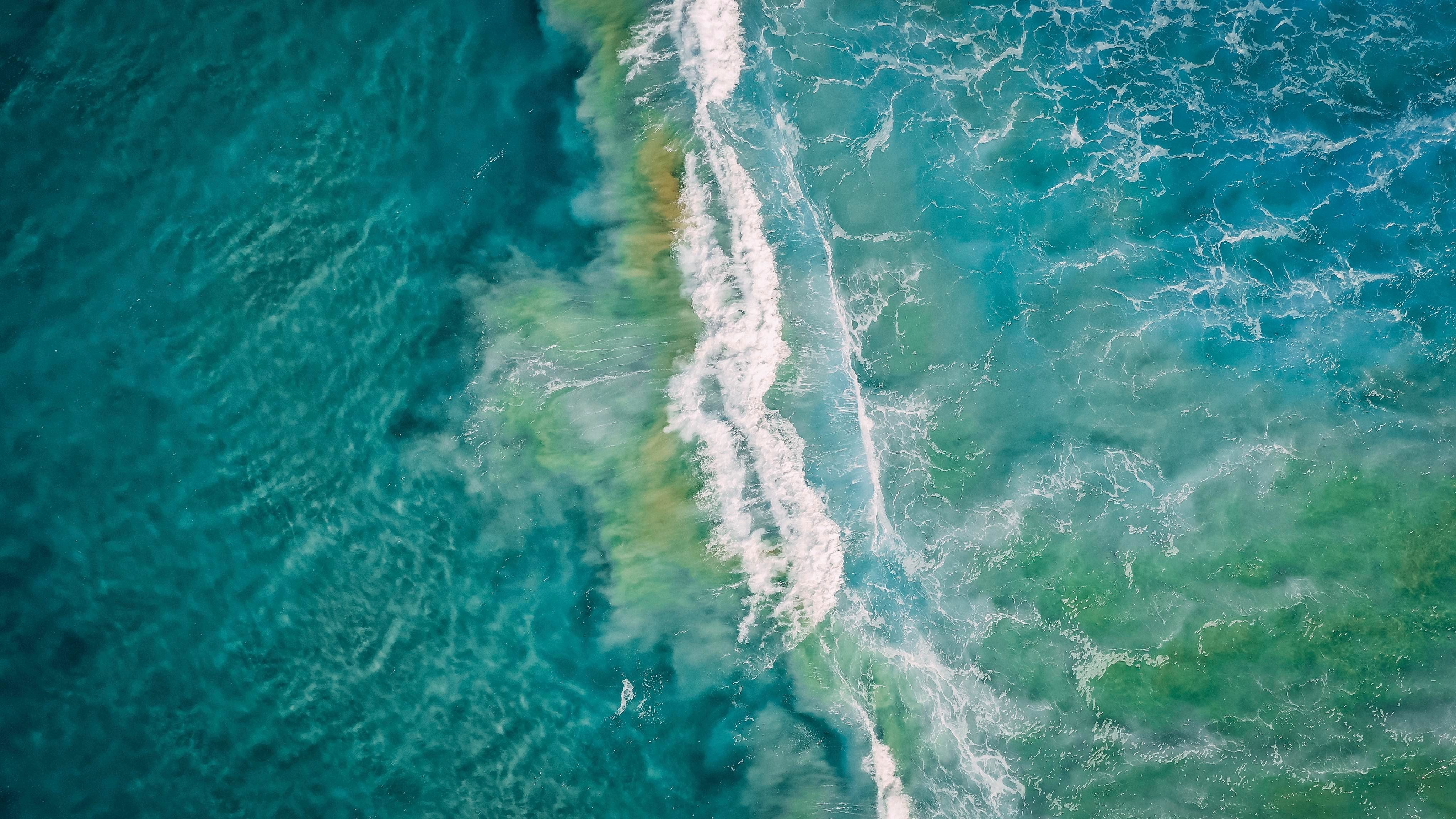 Wave nature, spray, sea, water 4k Wallpaper