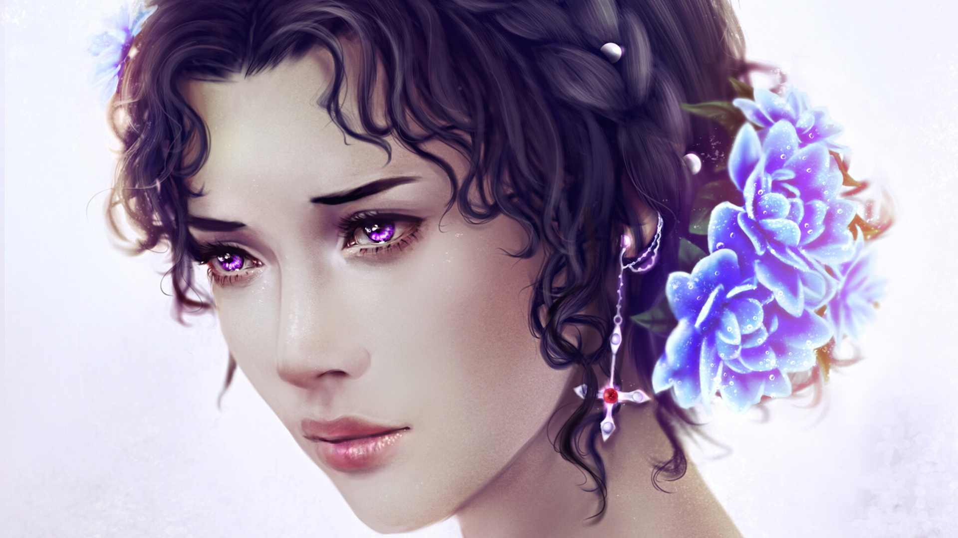 fantasy, women, eye, violet